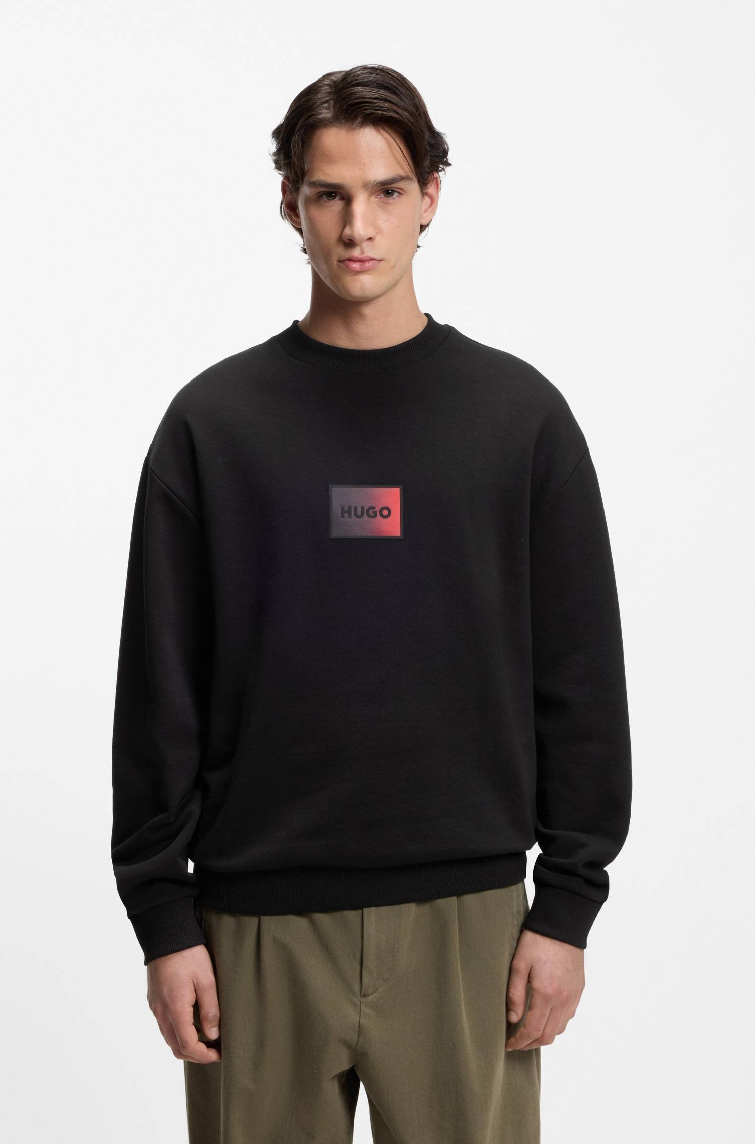 Relaxed-Fit Cotton Sweatshirt with Logo Panel
