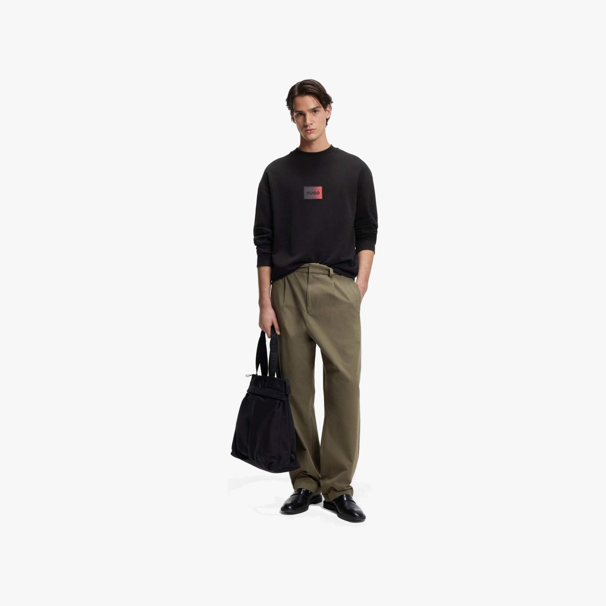 Relaxed-Fit Cotton Sweatshirt with Logo Panel