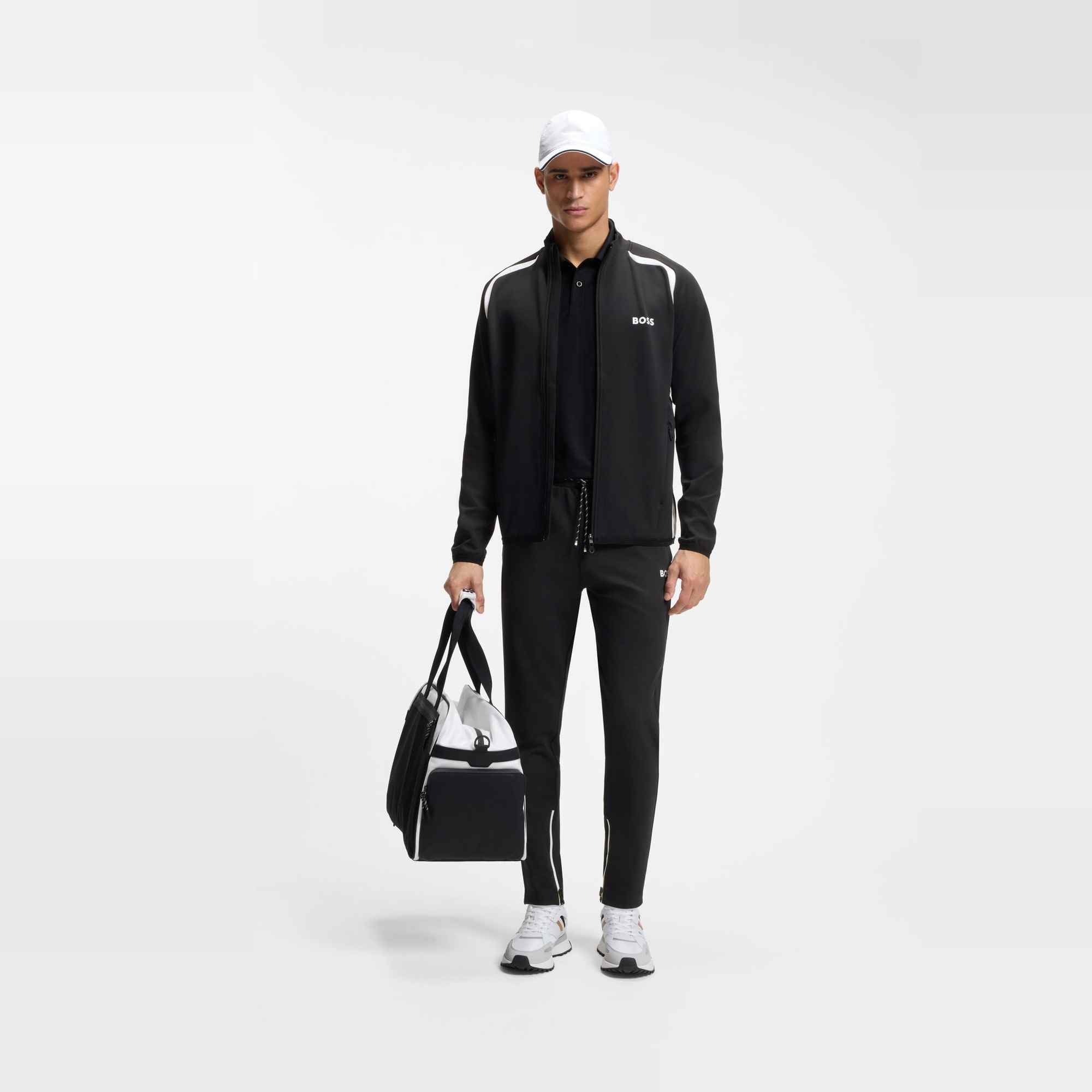 Full-Zip Active Sweatshirt with Contrast Inserts