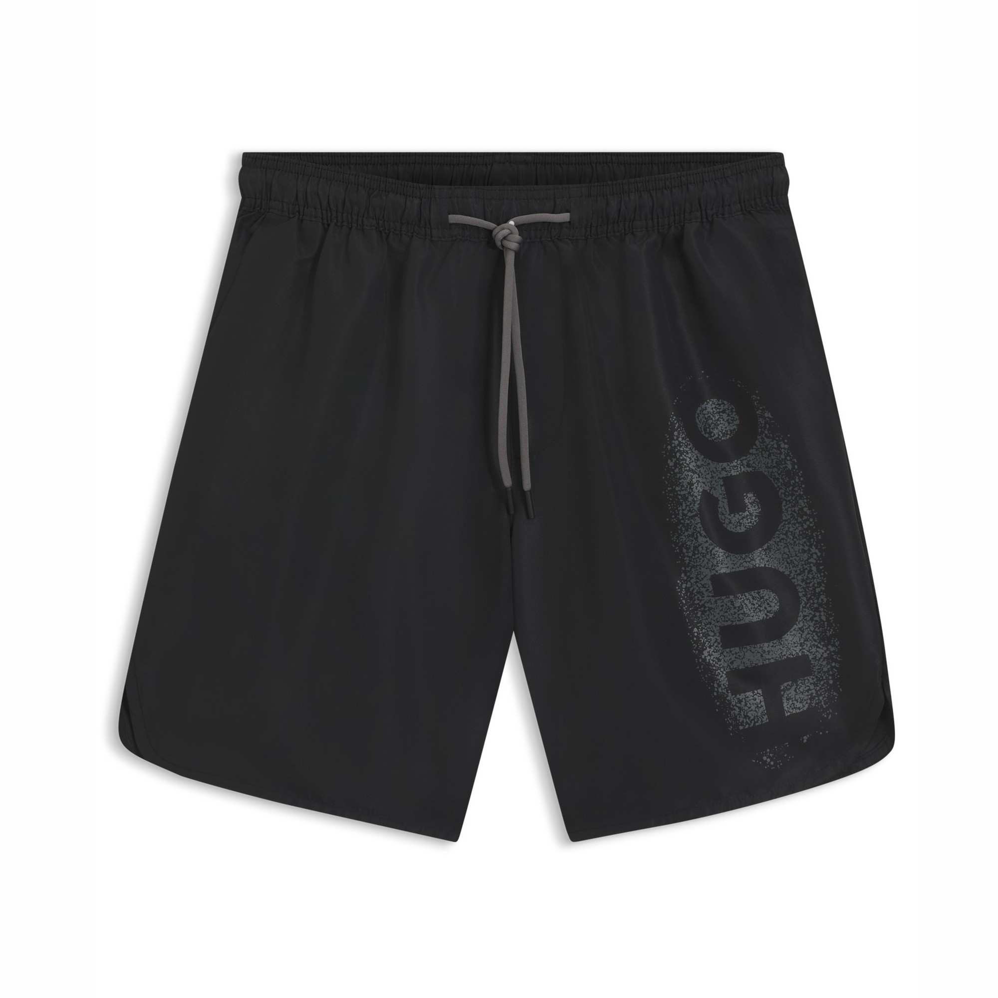 Quick-Dry Swim Shorts with Spray-Effect Logo