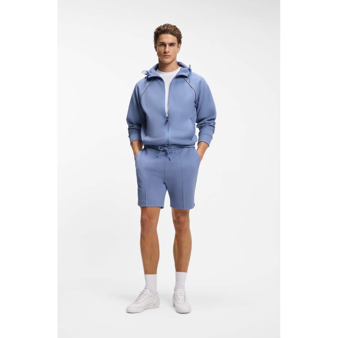 Cotton-Blend Shorts with Piped Trims