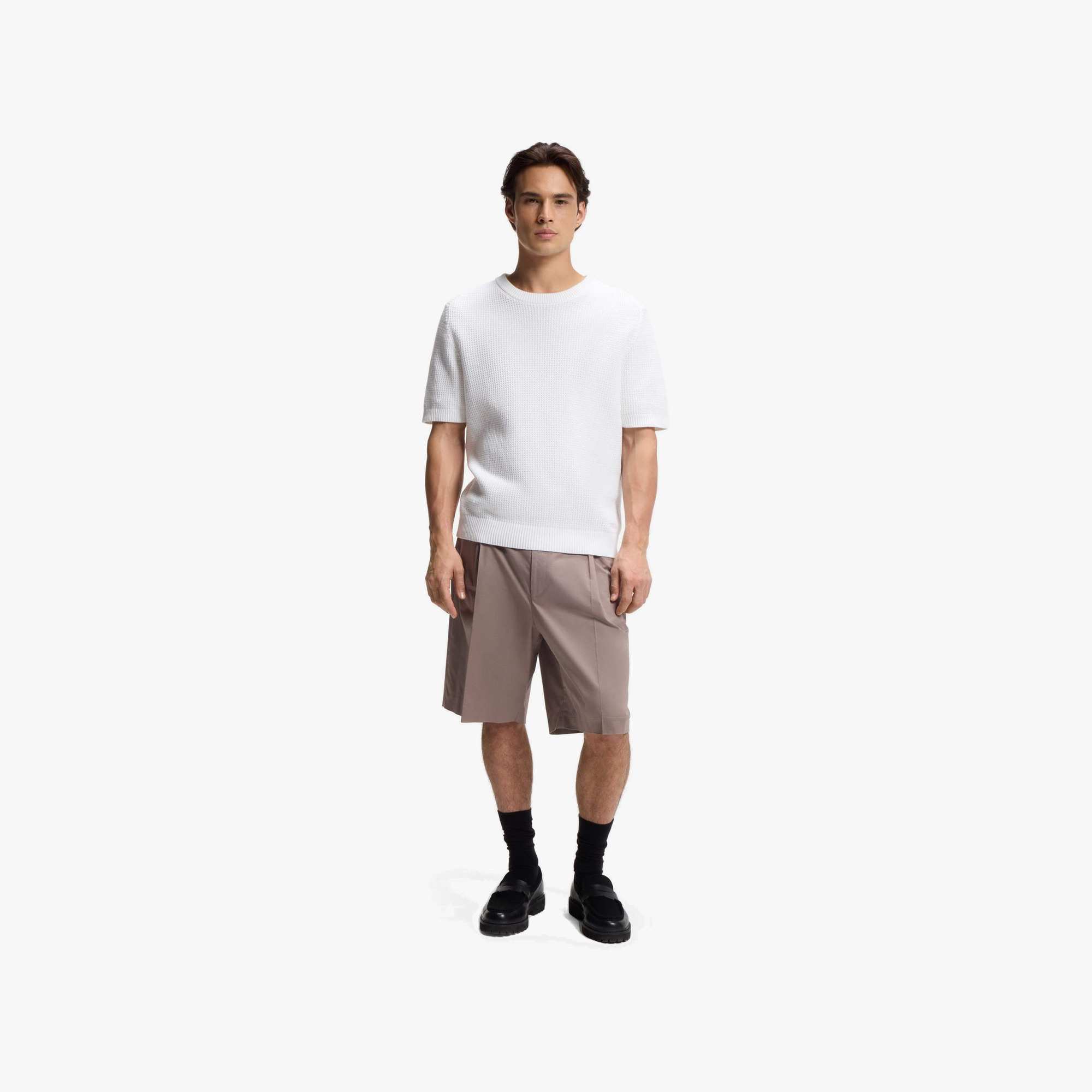Waffle-Knit Cotton T-Shirt