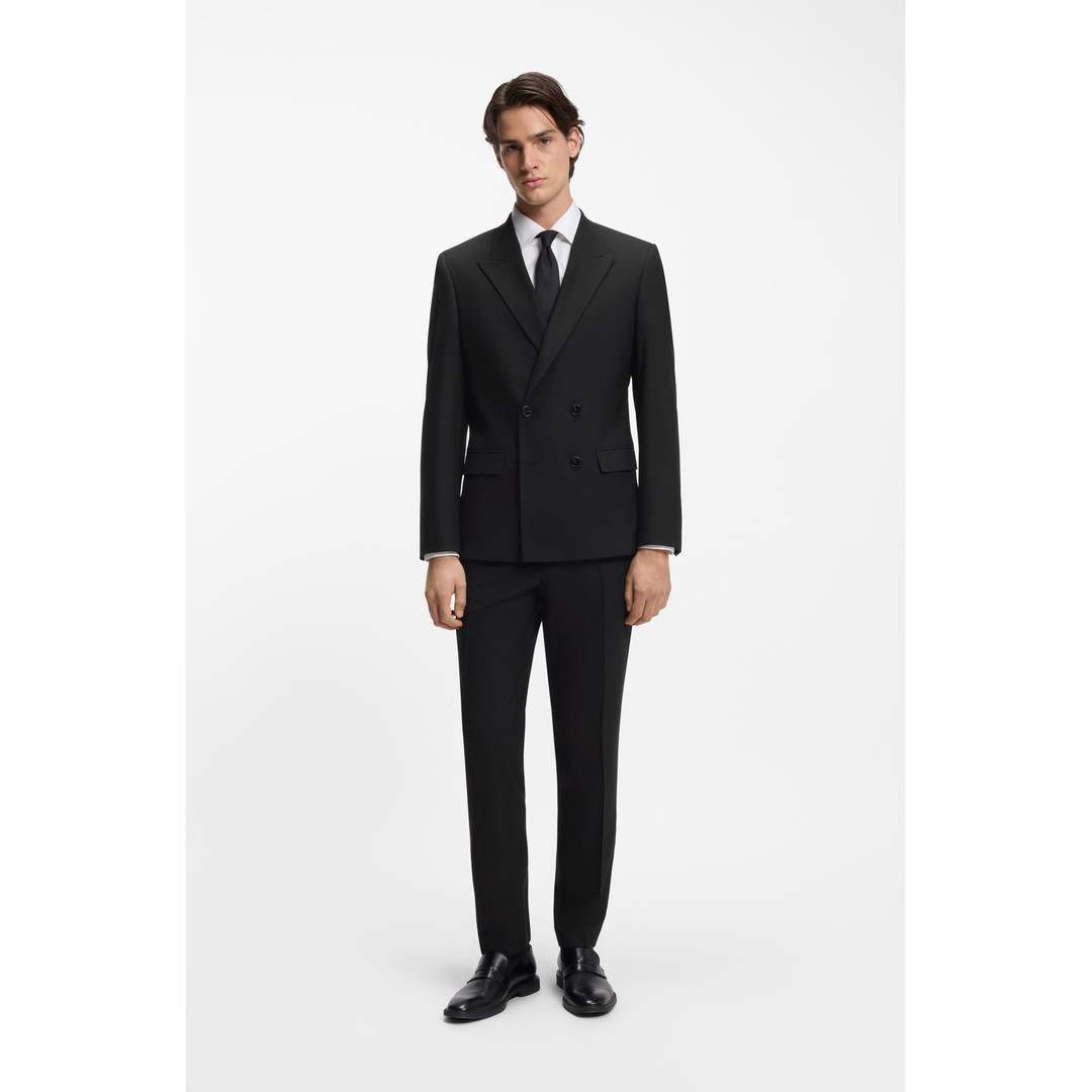 Slim-Fit Double-Breasted Wool-Blend Jacket