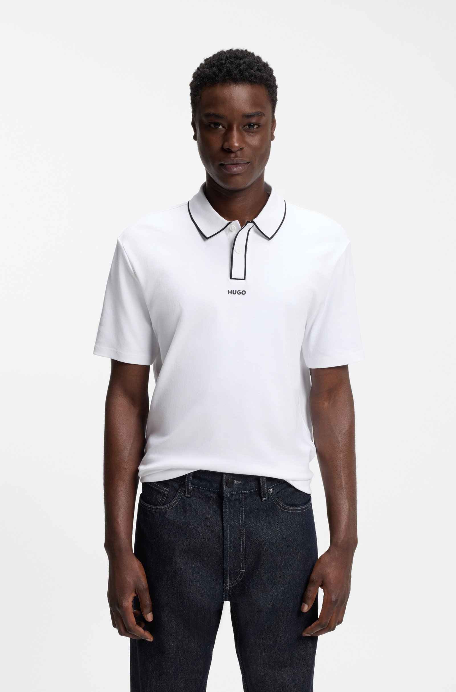 Cotton Polo Shirt with Contrast Trim