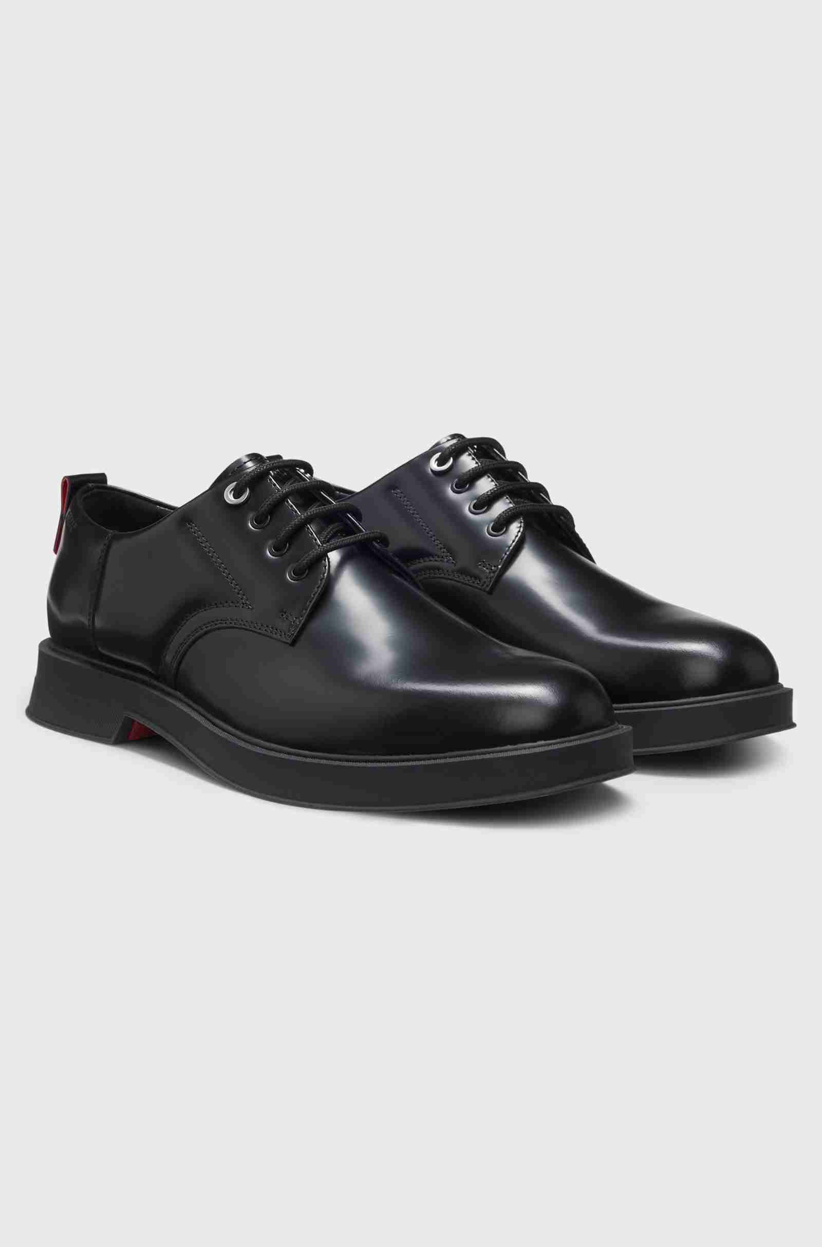 Leather Derby Shoe with Rubber Outsole - HUGO