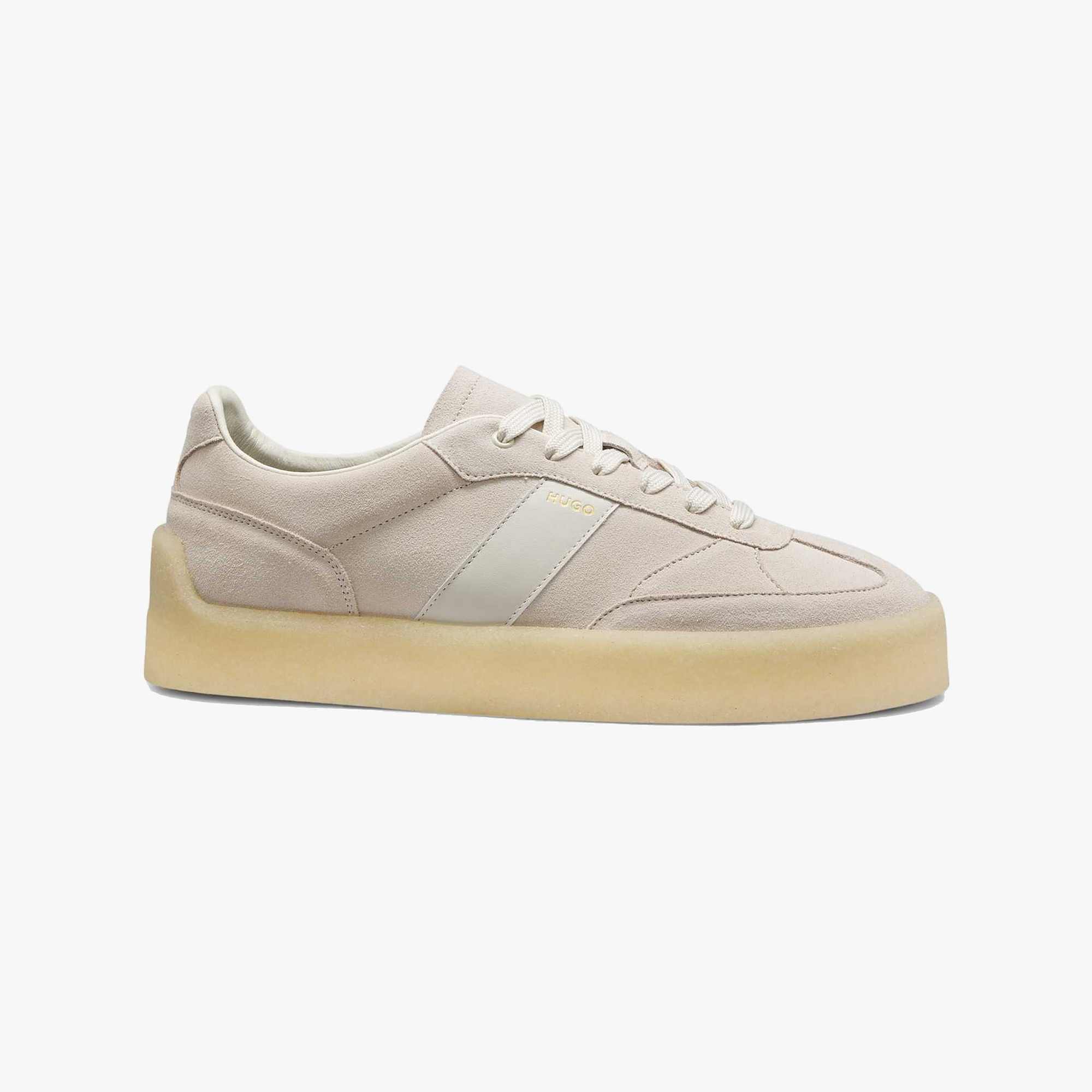 Suede Trainers with Logo Side Stripe