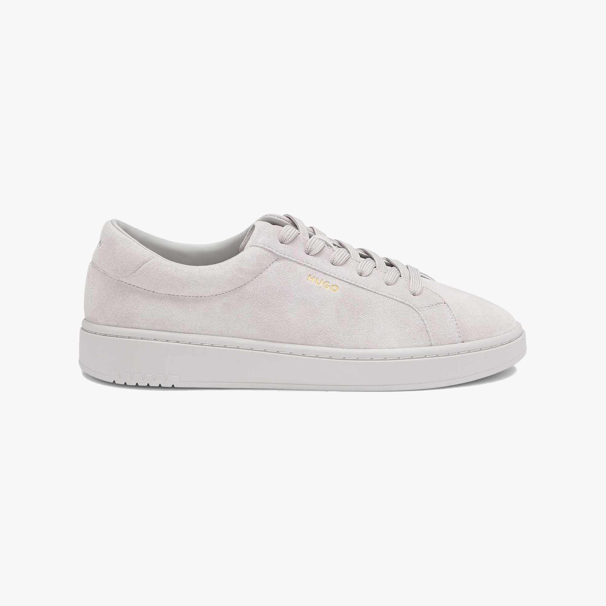Suede Trainers with Foil Logo