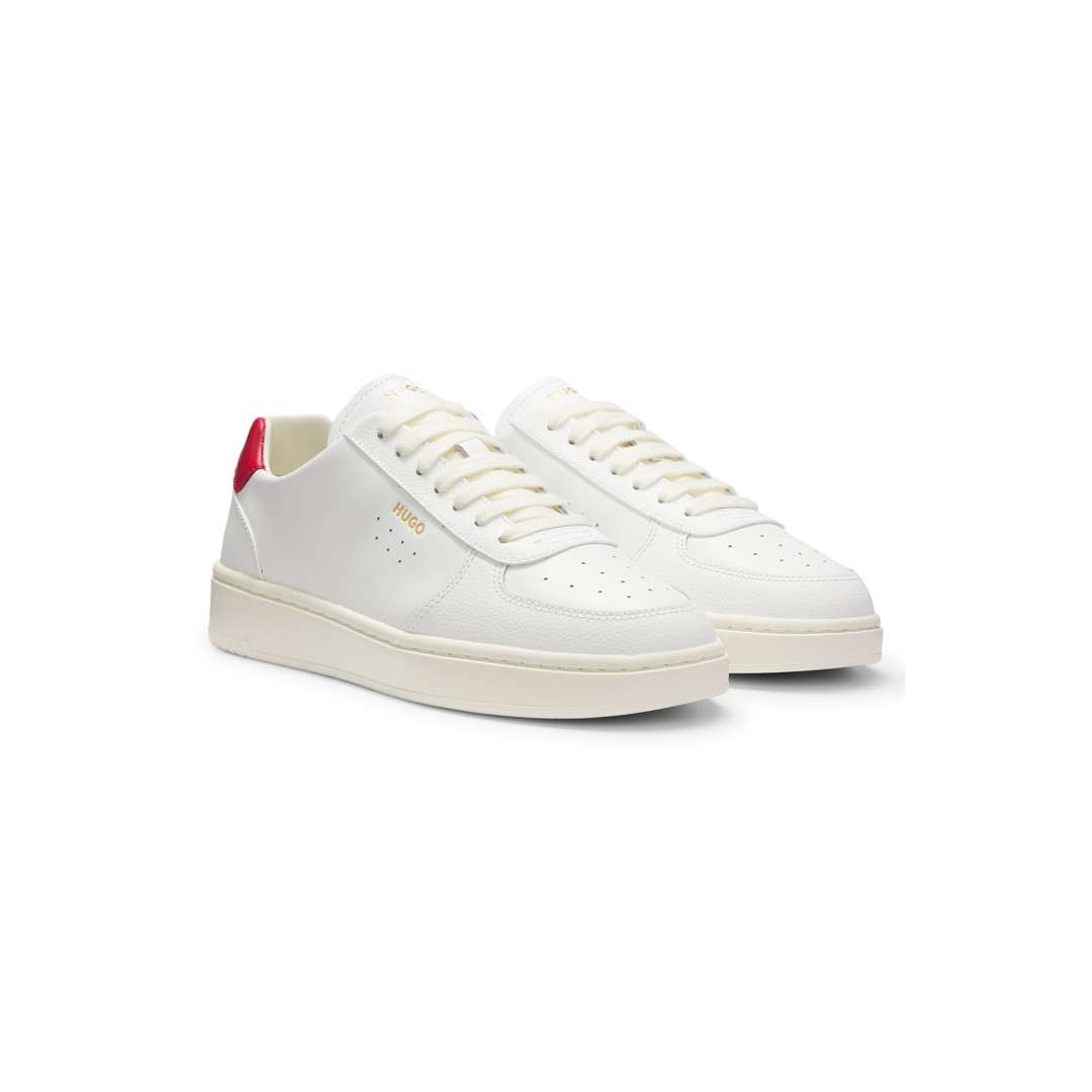 Leather Trainers with Gold-Tone Logo