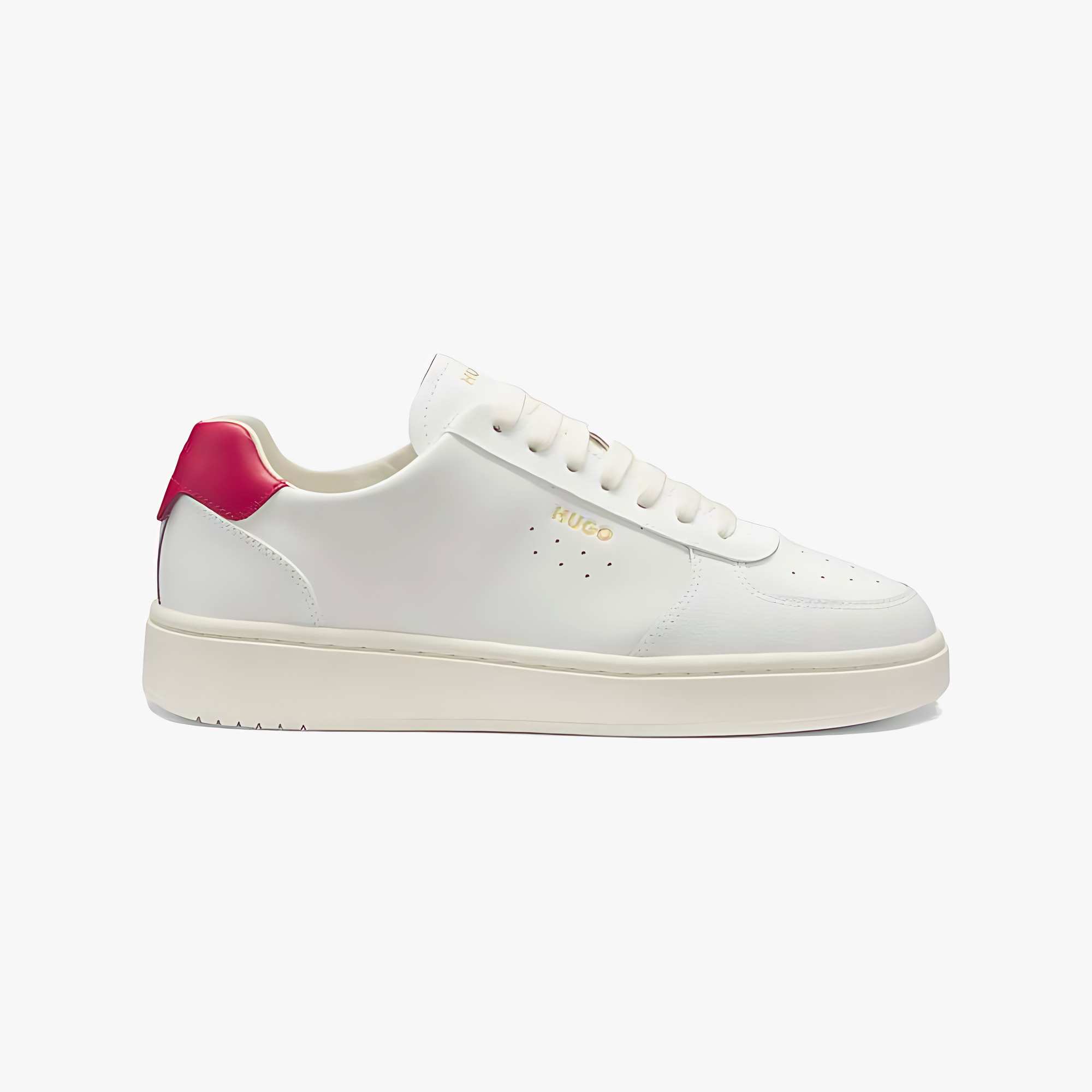 Leather Trainers with Gold-Tone Logo