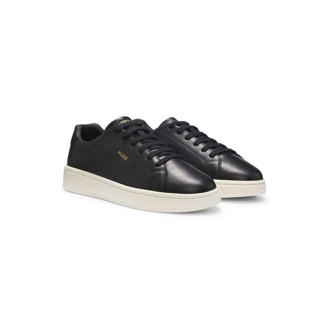 Nappa-Leather Trainers with Gold-Tone Logo