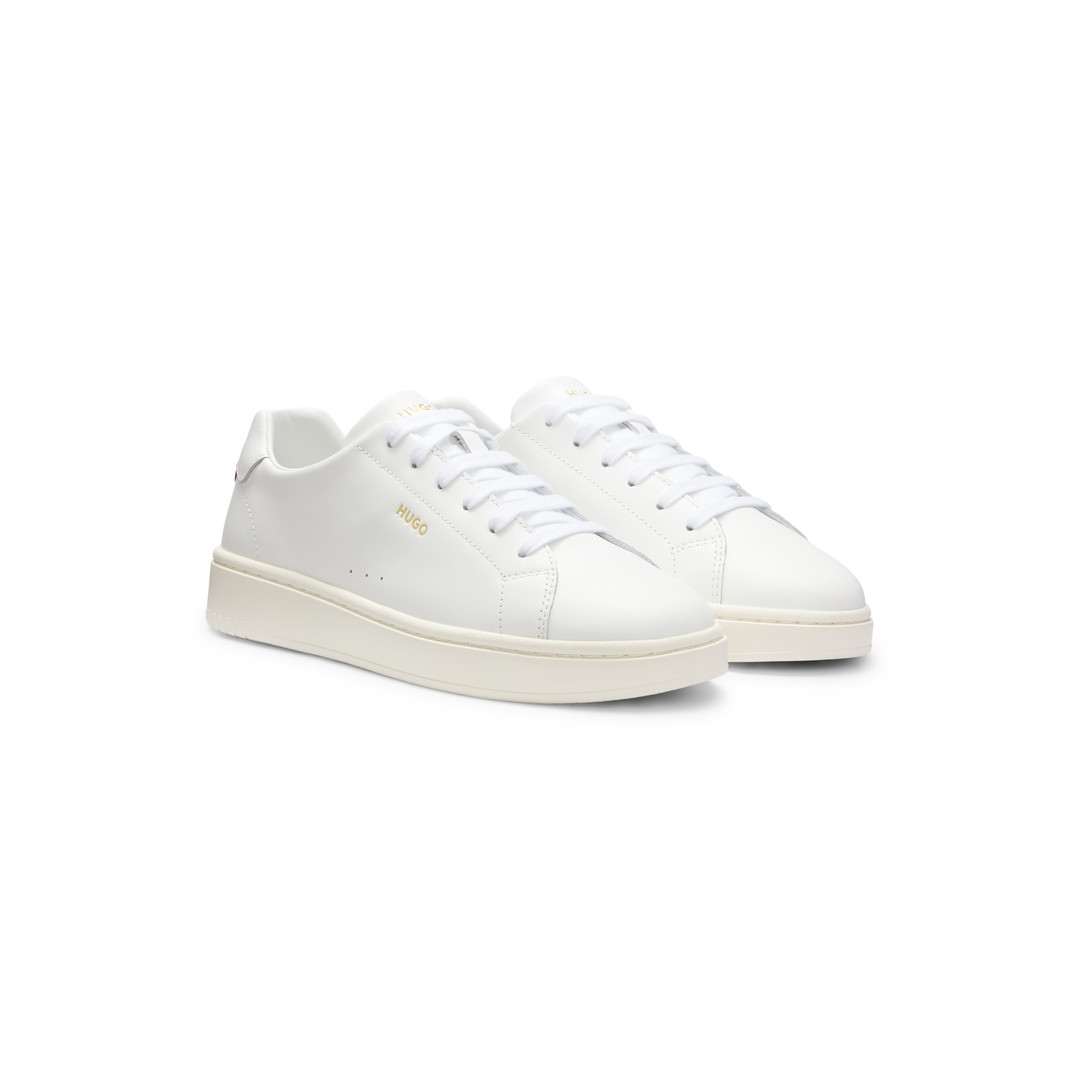 Nappa-Leather Trainers with Gold-Tone Logo