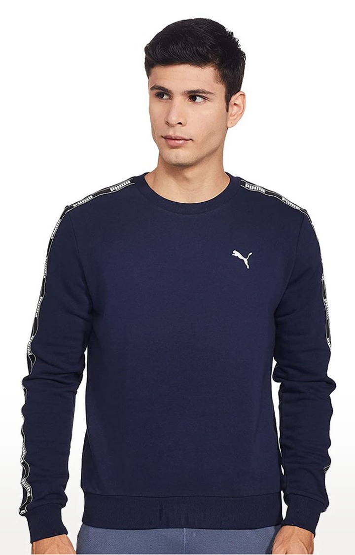 Puma Men s Tape Crew Sweatshirt Navy Blue Small