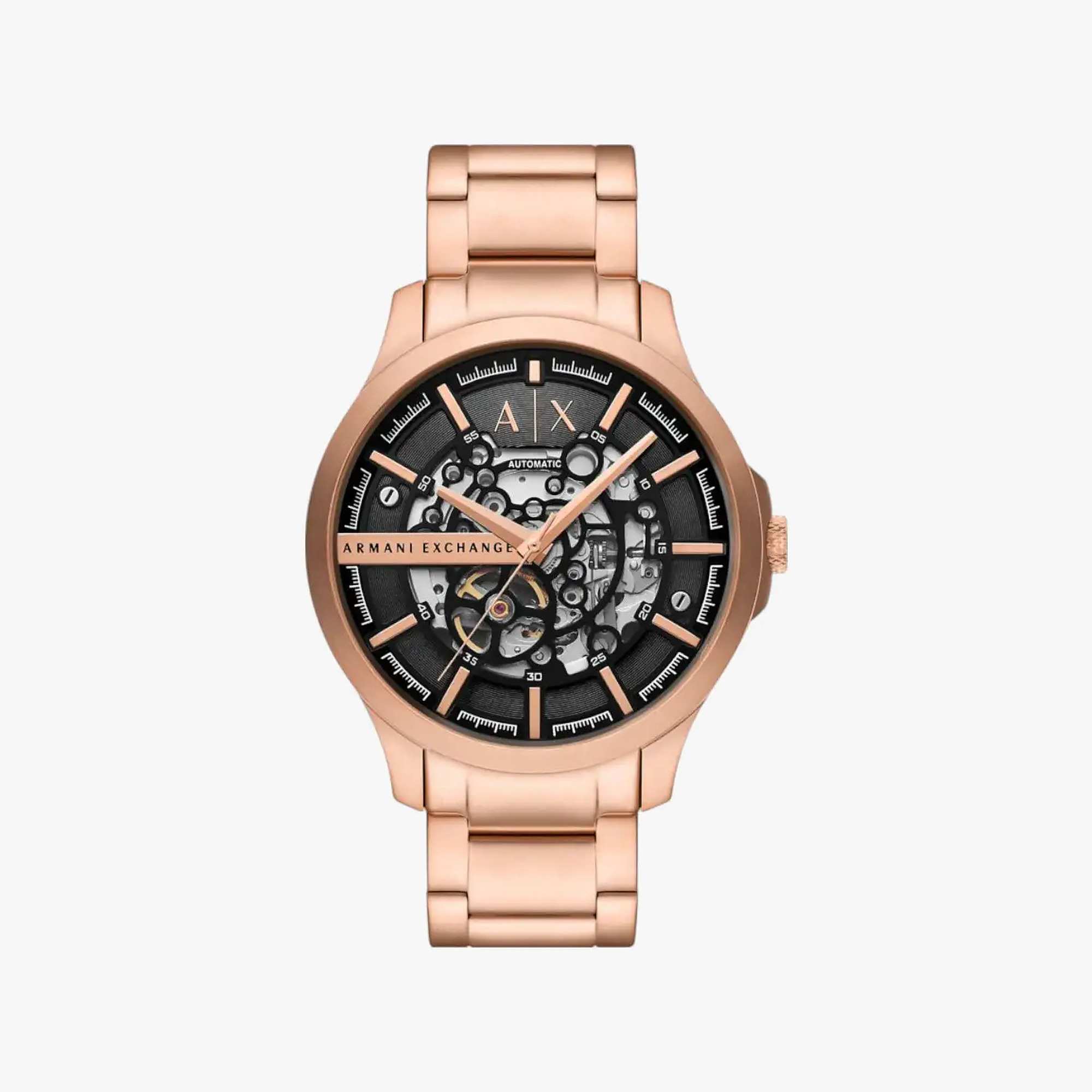 Rose Gold Stainless Steel Round Watch