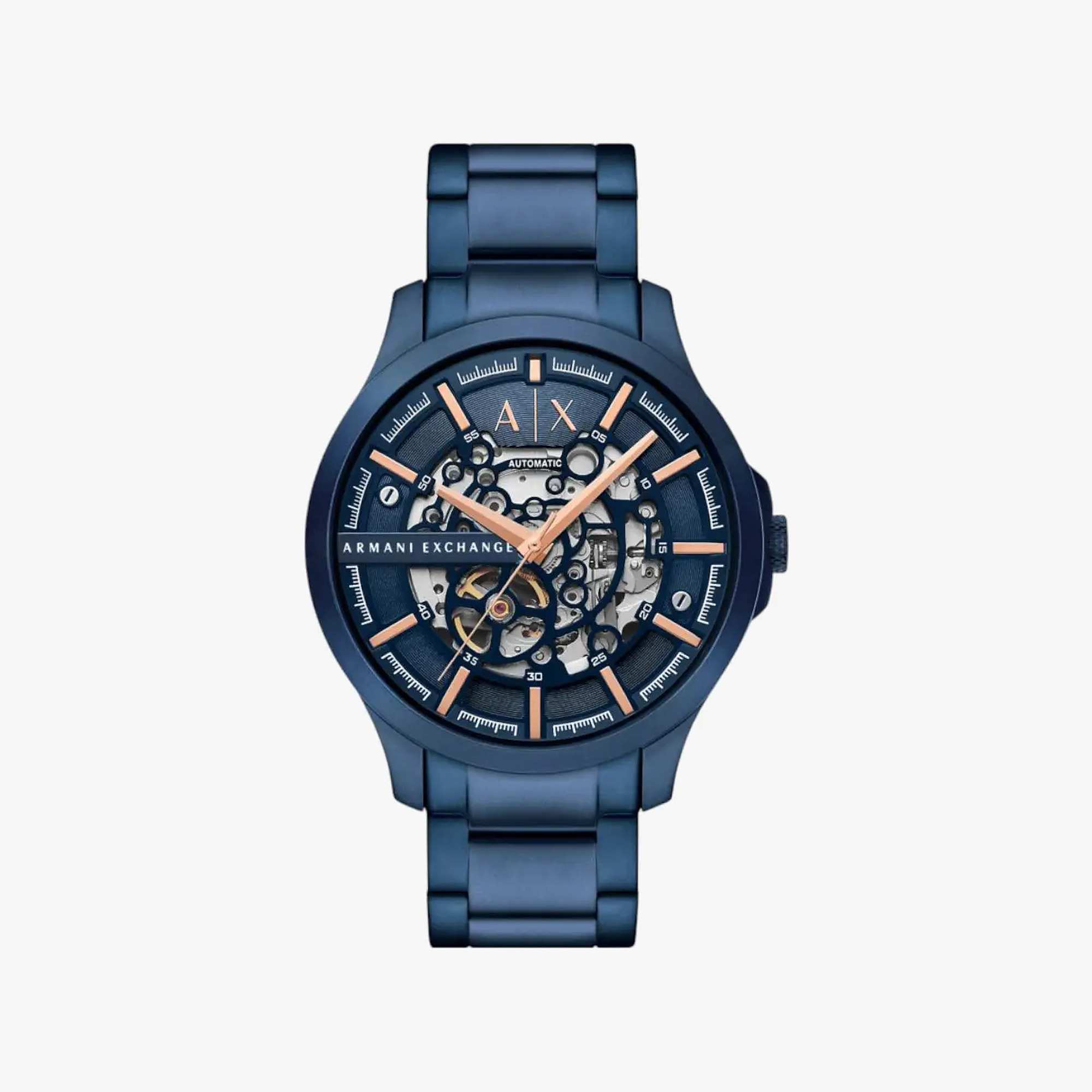 Blue Stainless Steel Round Watch