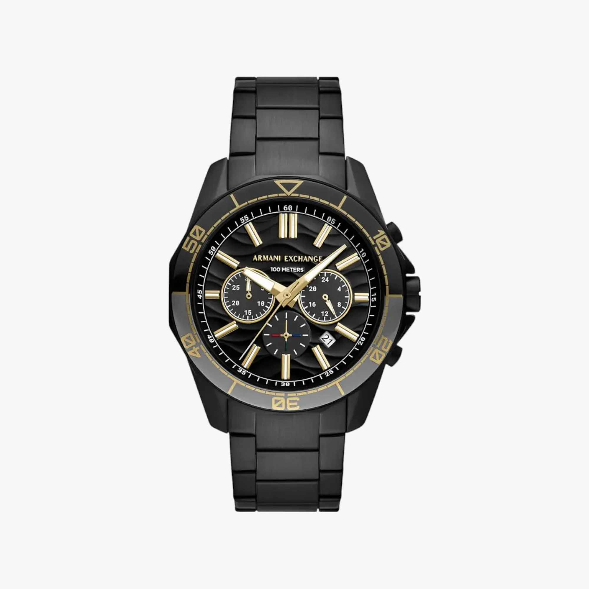 Black Stainless Steel Round Watch
