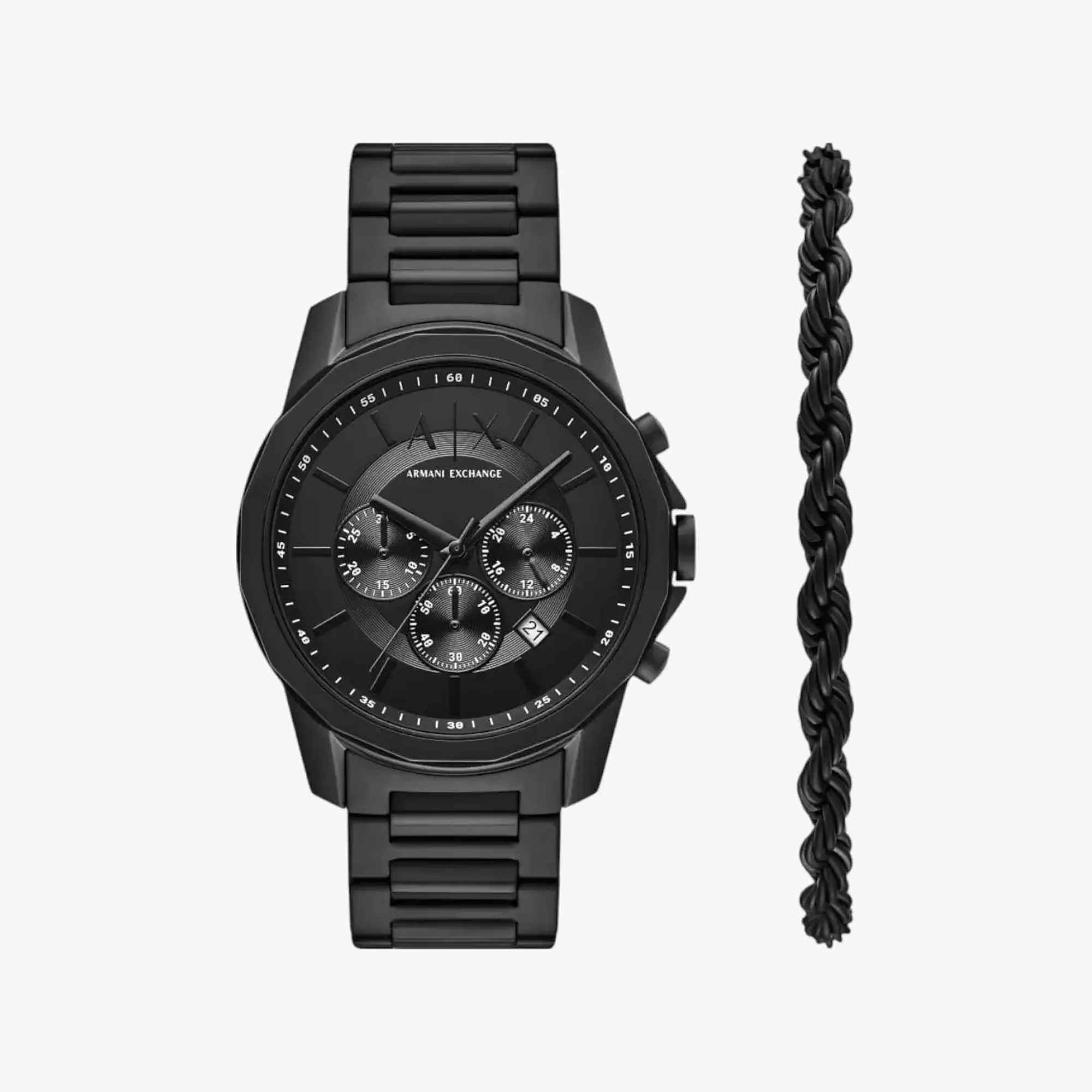 Black Stainless Steel Round Watch