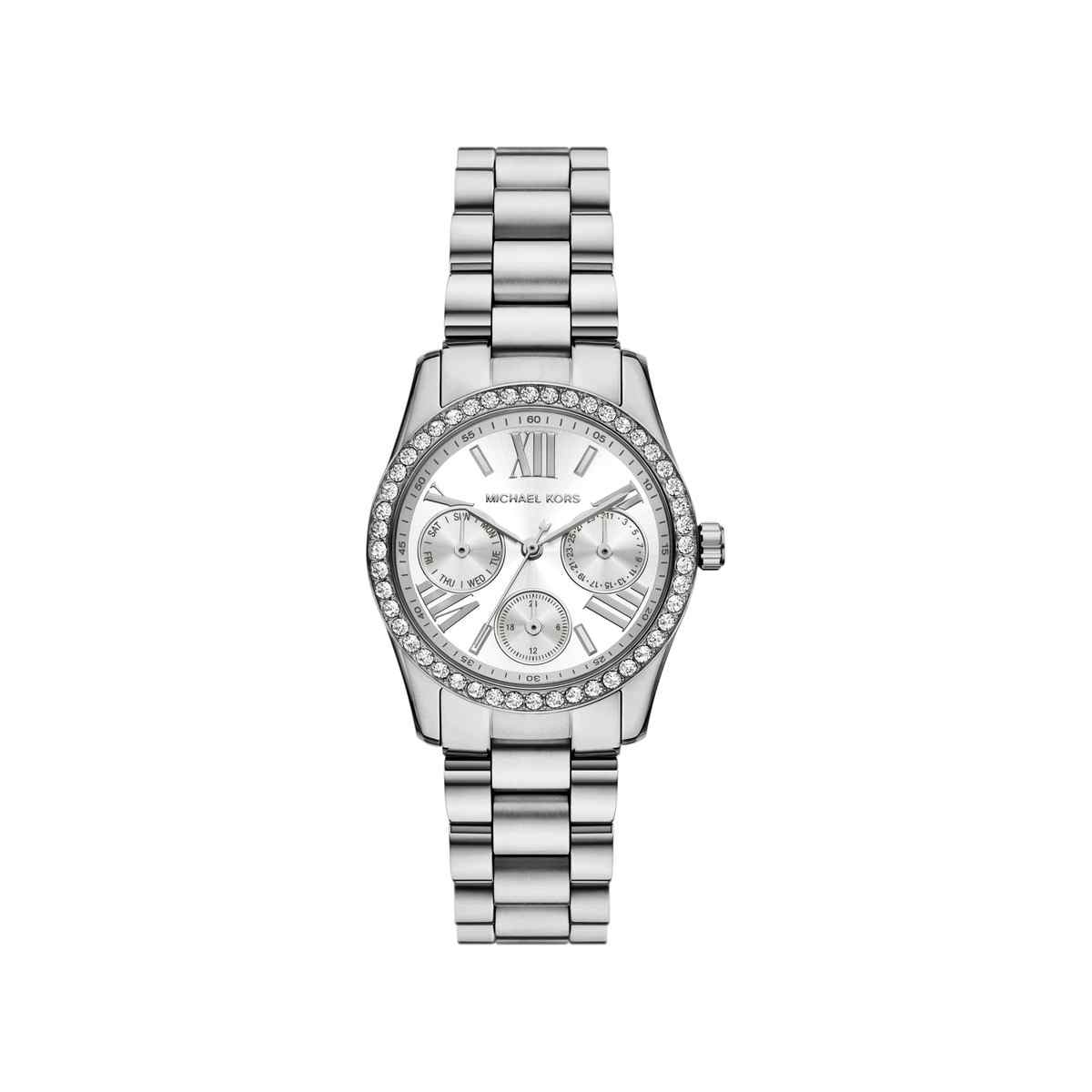 Michael Kors Mini Lexington Pavé Silver-Tone Watch