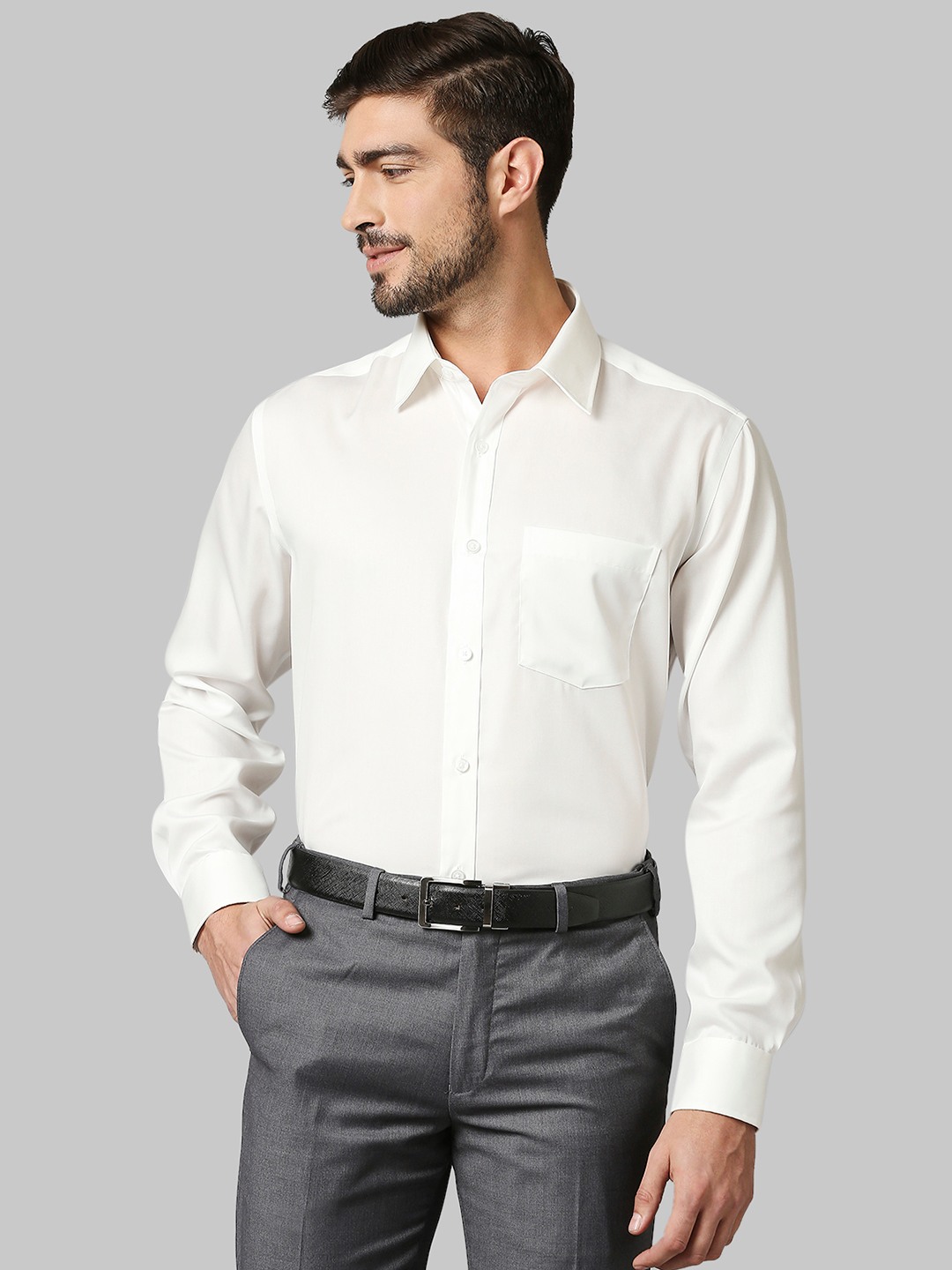 Men Regular Fit Solid Light Fawn Shirt