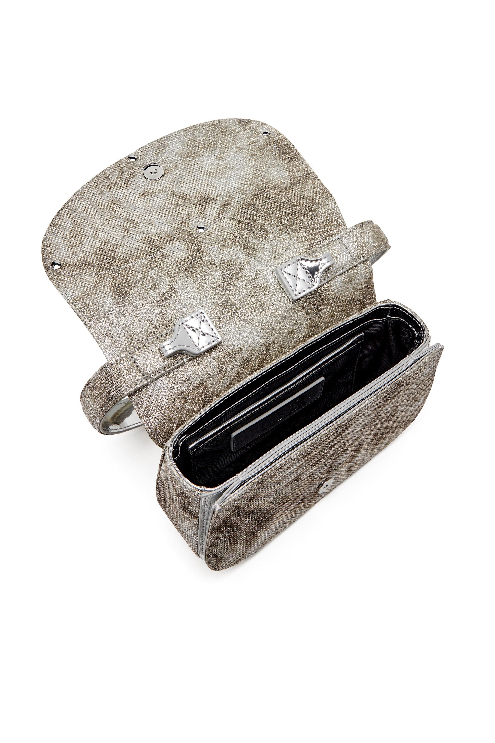 Green 1DR-Iconic shoulder bag in shimmer fabric