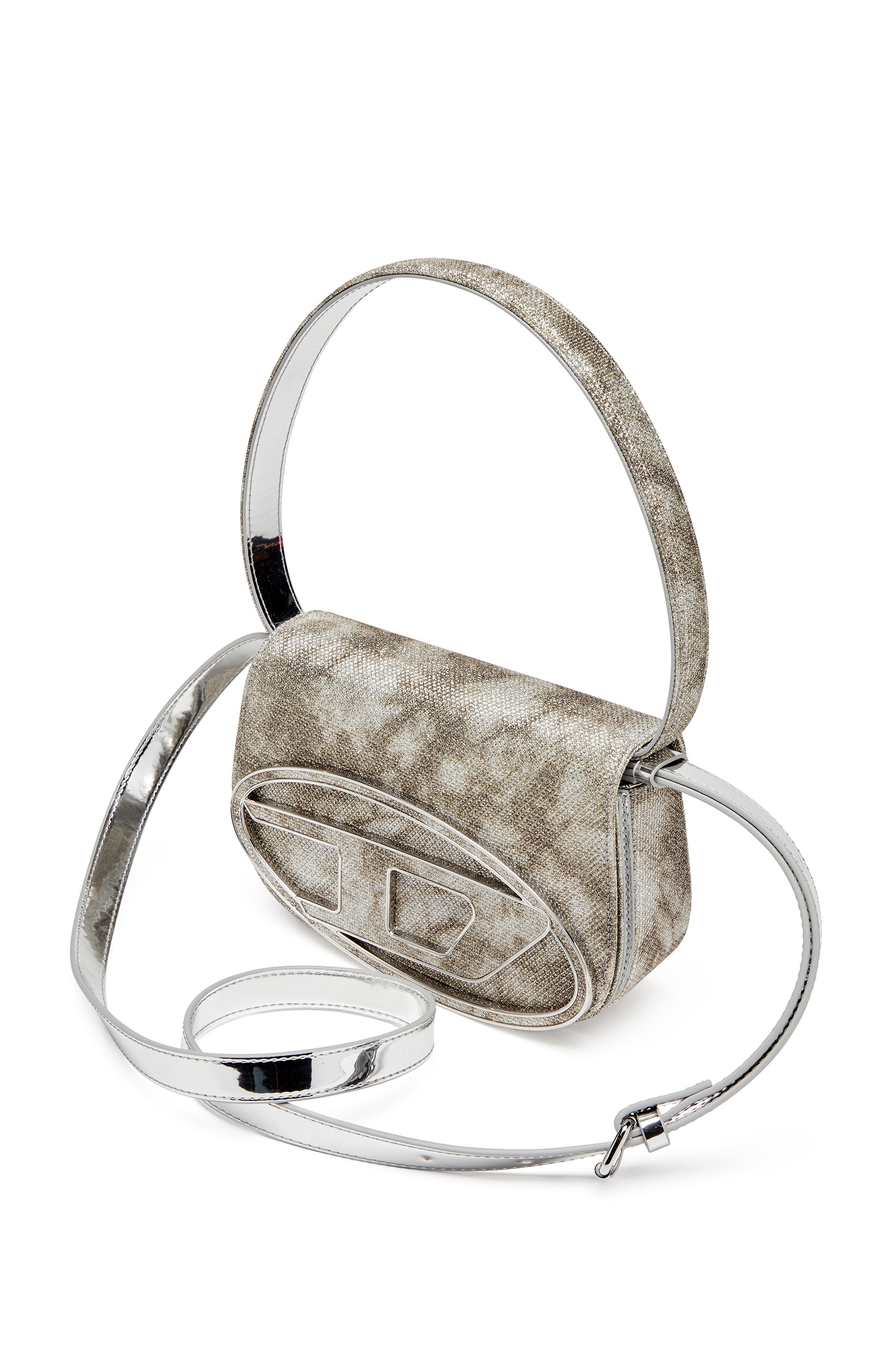 Green 1DR-Iconic shoulder bag in shimmer fabric