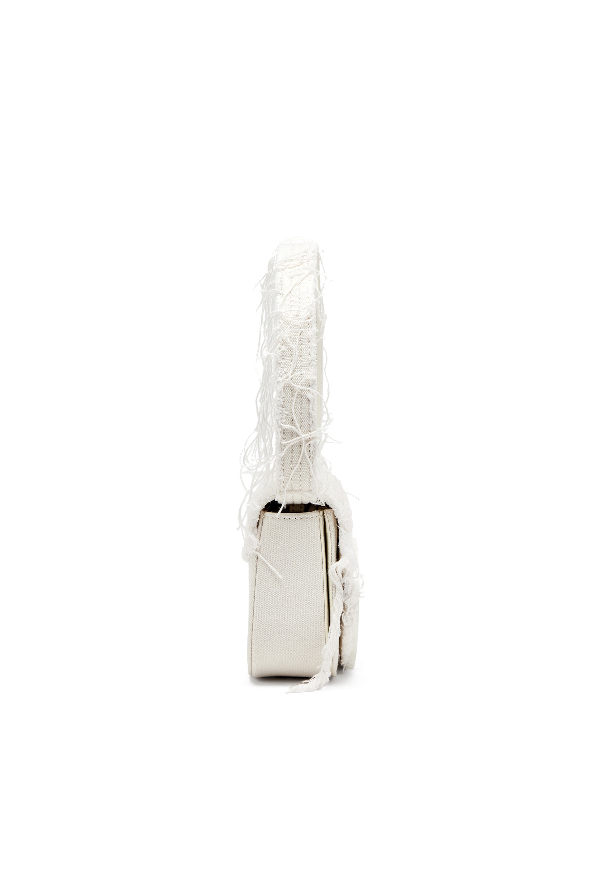 White 1DR-Iconic shoulder bag in canvas and leather