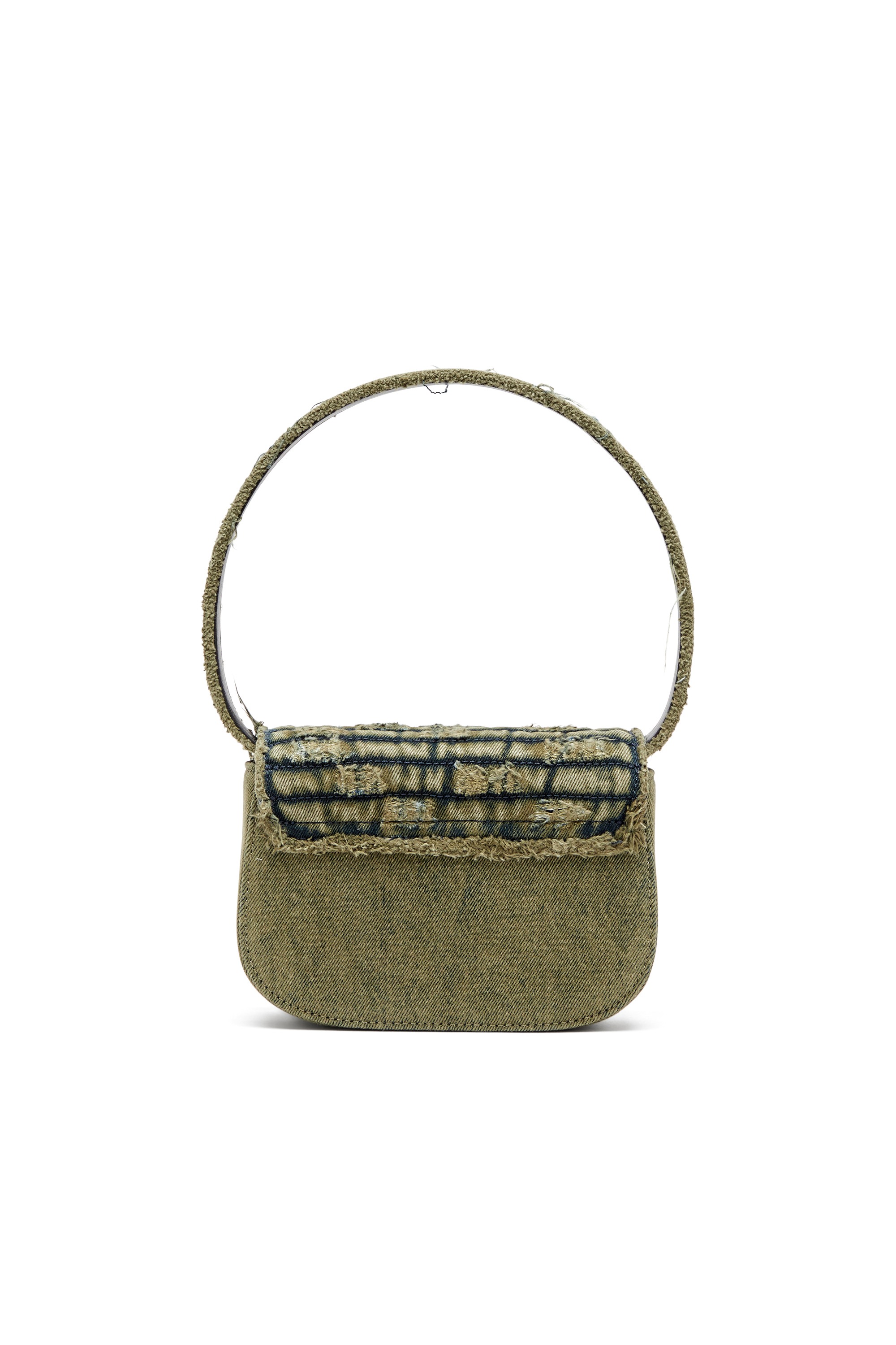 Green 1DR-Iconic shoulder bag in overdyed denim