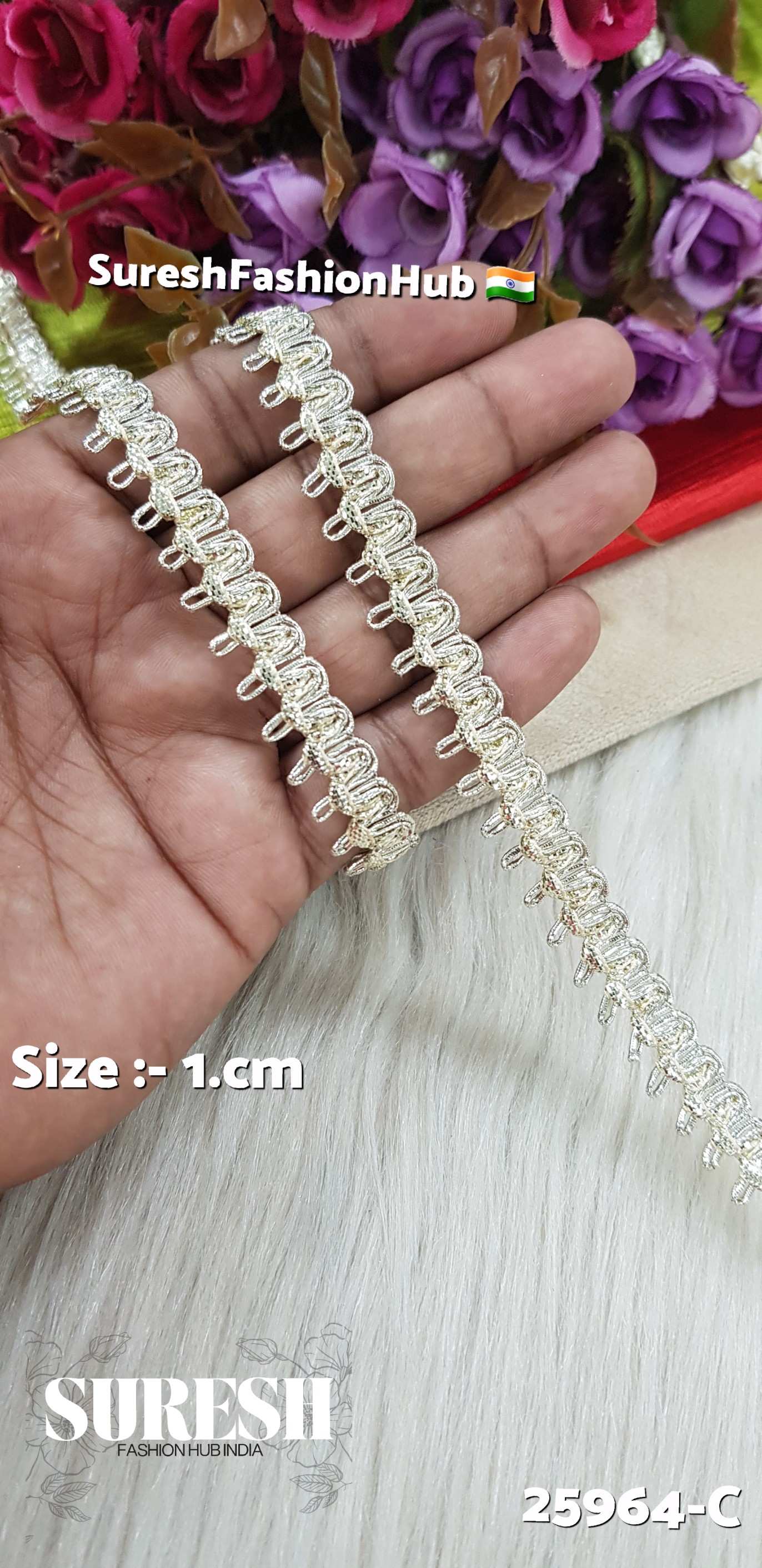 25964-C Water One-Side Choch Gota Jhalar Lace – 1 cm