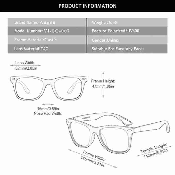 AUGEN Unisex Adult Sport Sunglasses (Grey Frame, Black Lens) (Medium) - Pack of 1