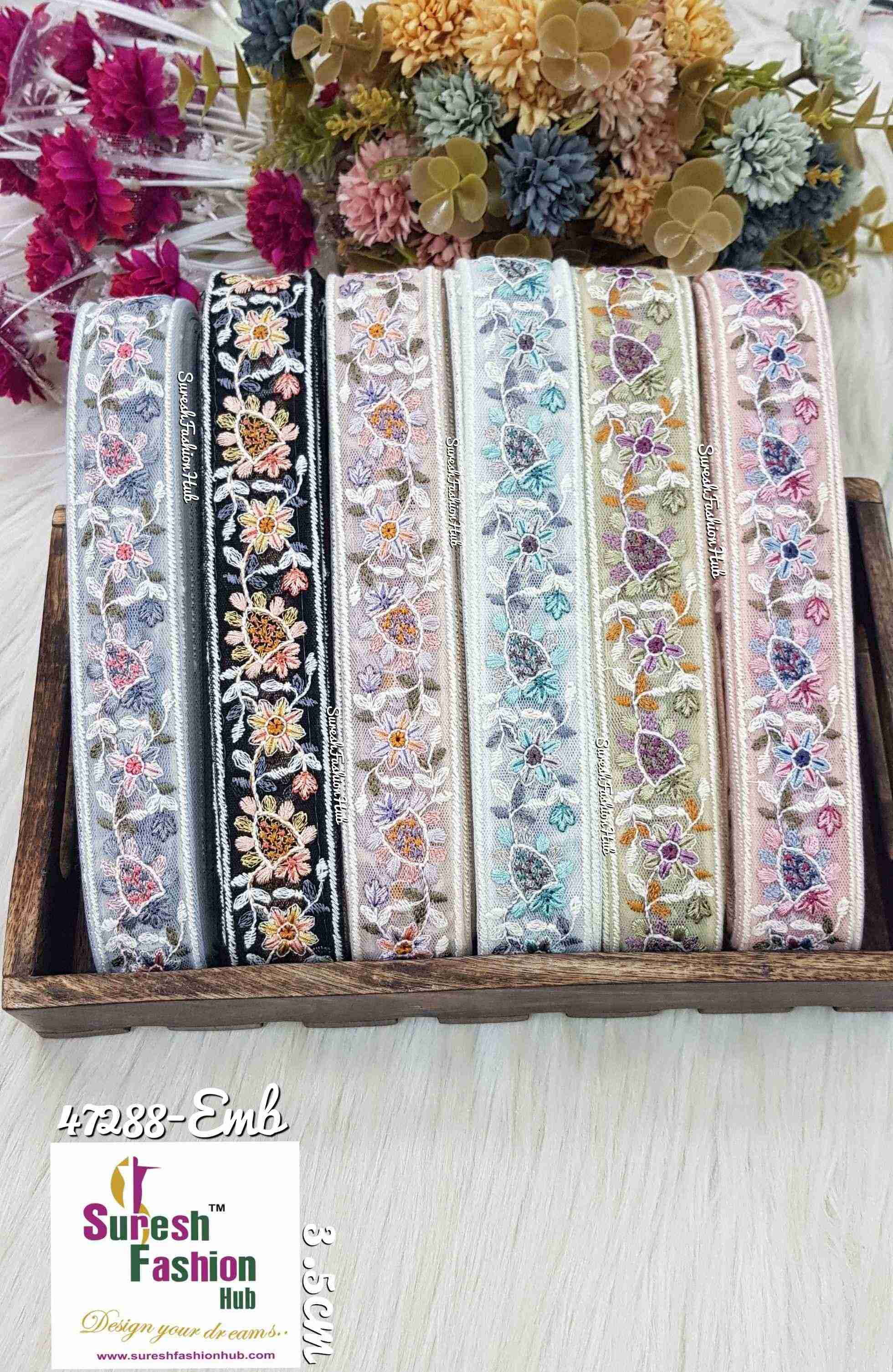 Embroidered Floral Lace Trim