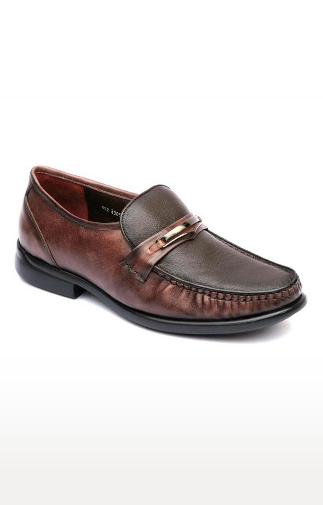 Hitz | Hitz Brown Leather Comfort Slip-On Shoes for Men  0