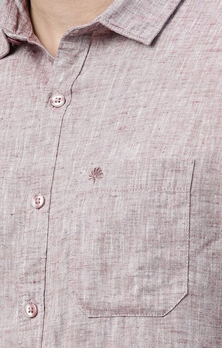 Chennis | Men's Brown Linen Solid Casual Shirt 4