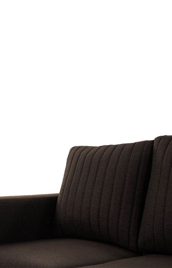 neudot Roman Sofa for Living Room |3 Persons Sofa|Premium Fabric with Cushioned Armrest | Solid Wood Frame|3 Seater in Chocolate Brown Color