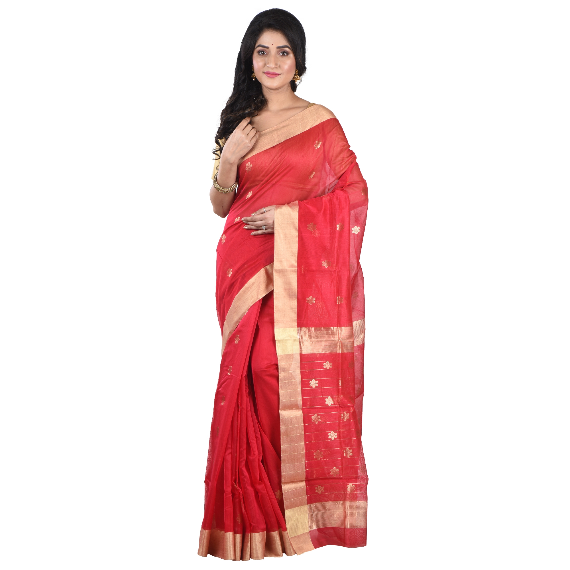 Pure Handloom Pattu Silk Chanderi Silk Saree , Pink Color Saree With All  Over Woven Butta - Etsy
