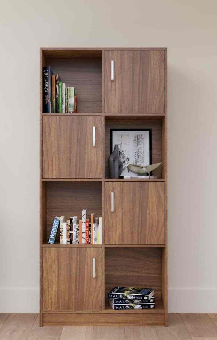 NEUDOT Funny Engineered Wood Semi-Open Book Shelf (Finish Color - Teak, Knock Down)