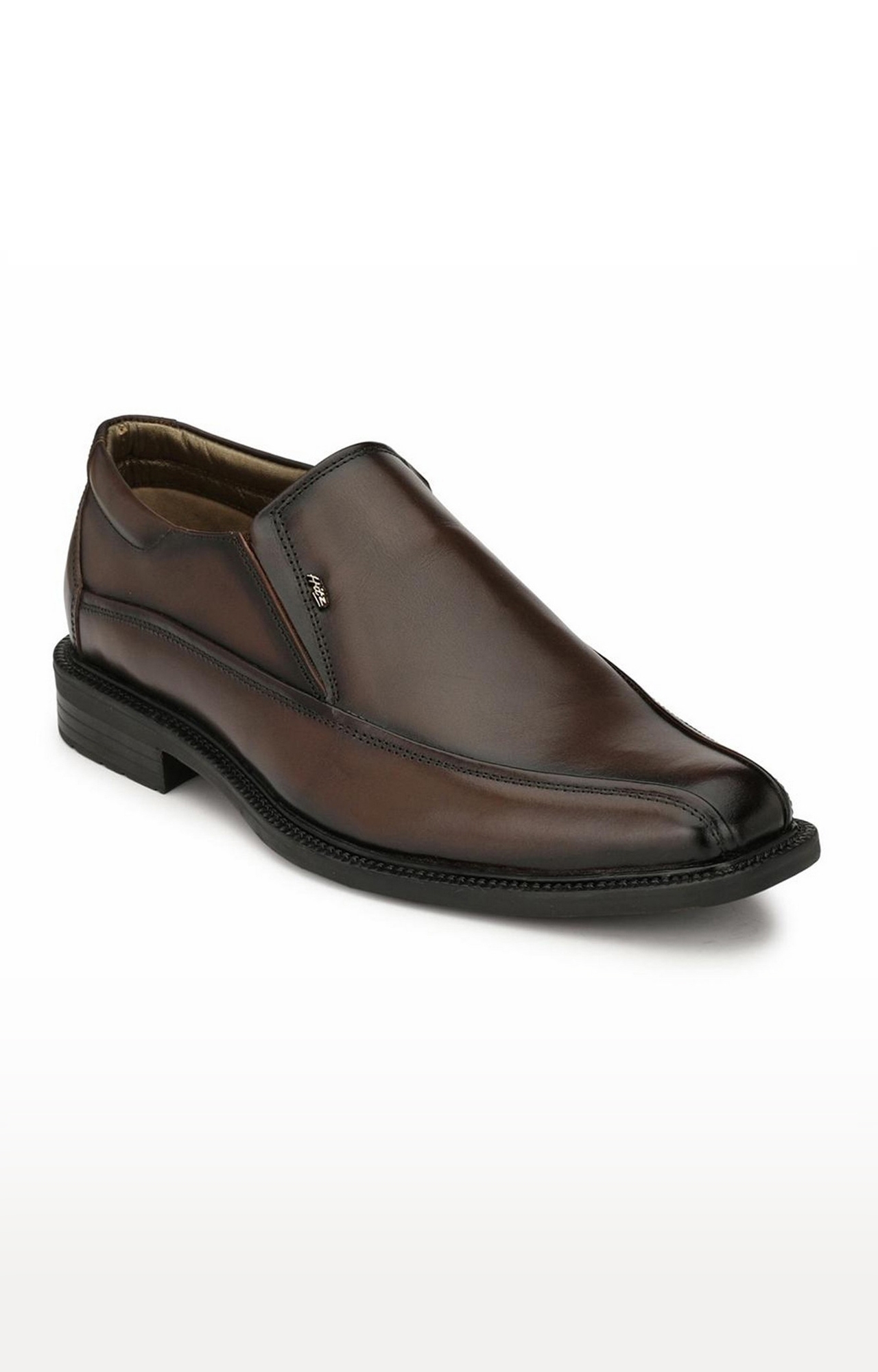 Hitz | Hitz Brown Leather Slip-On Formal Shoes for Men  0