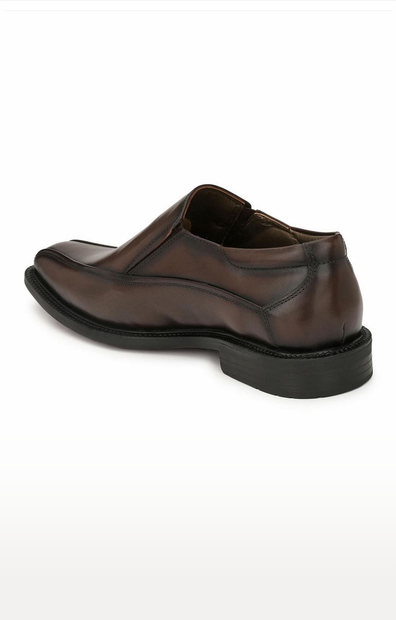 Hitz | Hitz Brown Leather Slip-On Formal Shoes for Men  1