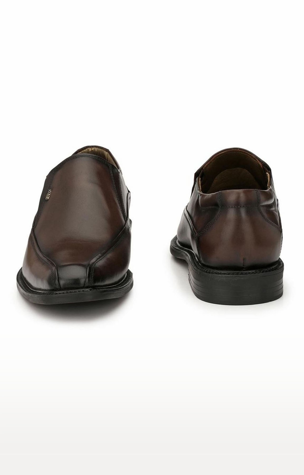 Hitz | Hitz Brown Leather Slip-On Formal Shoes for Men  2