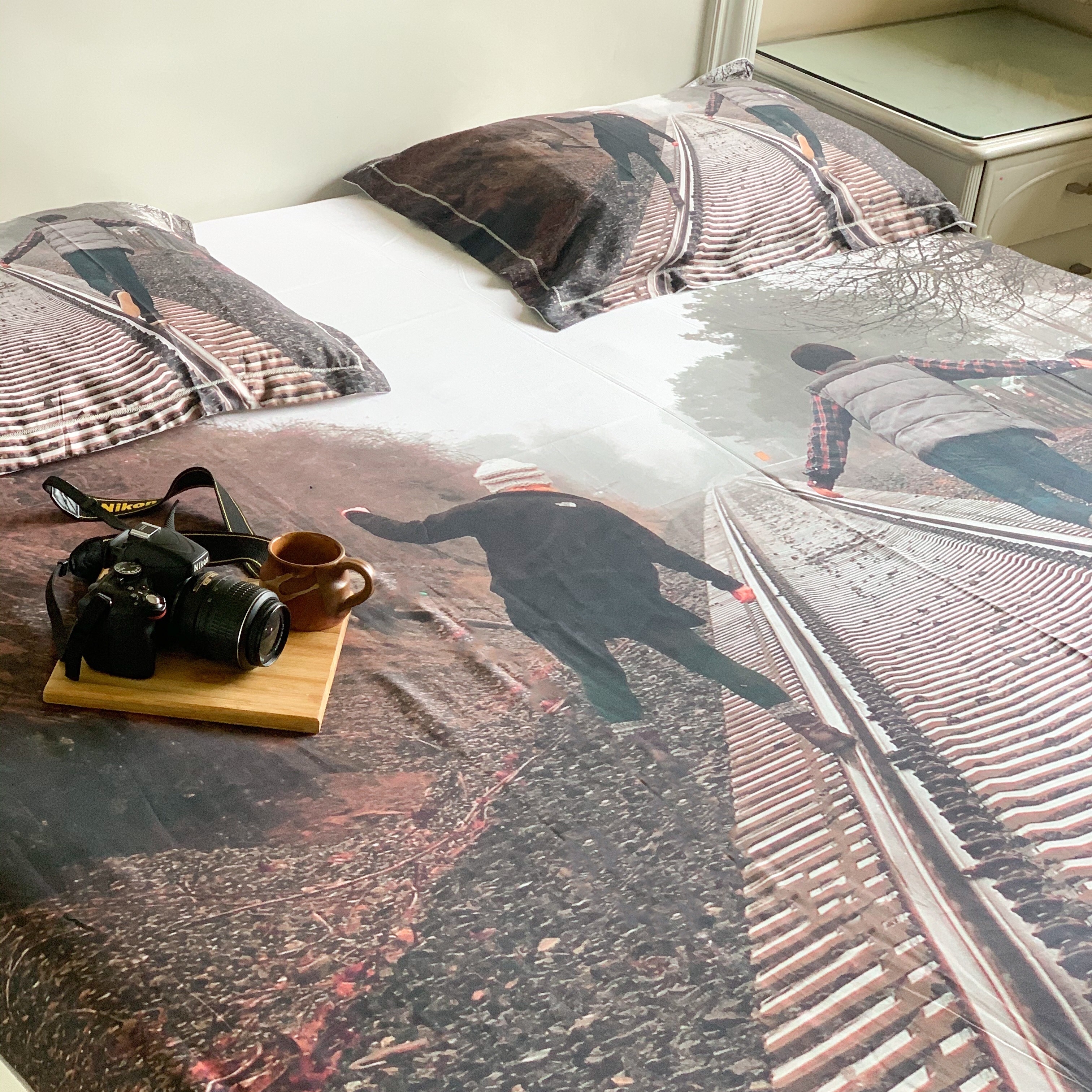 Boria Bistar | BORIA BISTAR 400 TC 100% Cotton California King 3D Digital Printed Bed Sheet|1