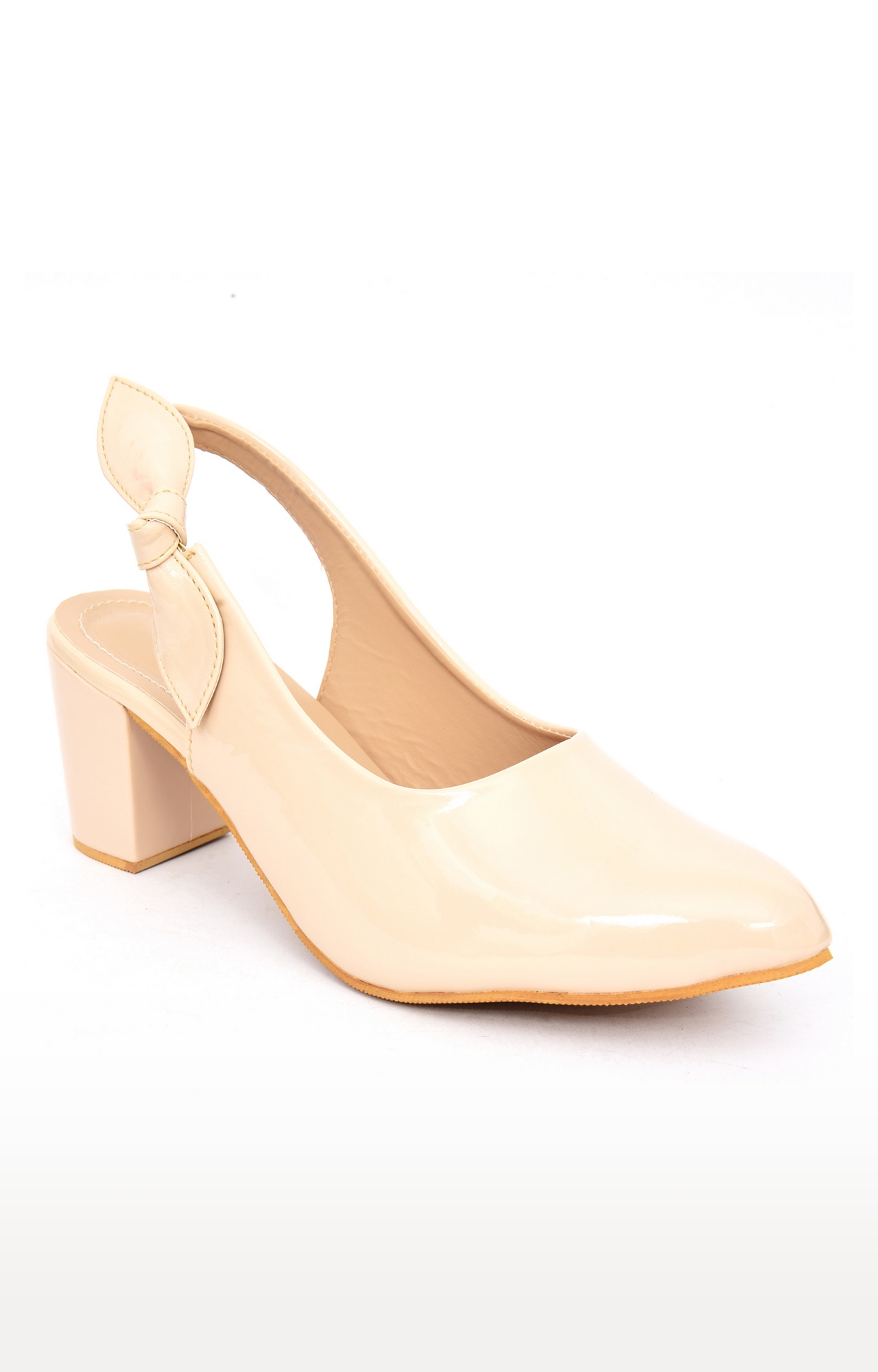 Amazon.com | WAYDERNS Women's Beige Stiletto Square Toe PVC Mid Heel Slip  On 2.5 Inch Solid Heeled Sandals Size 5 - Calzado de Mujer Con Tacones |  Heeled Sandals