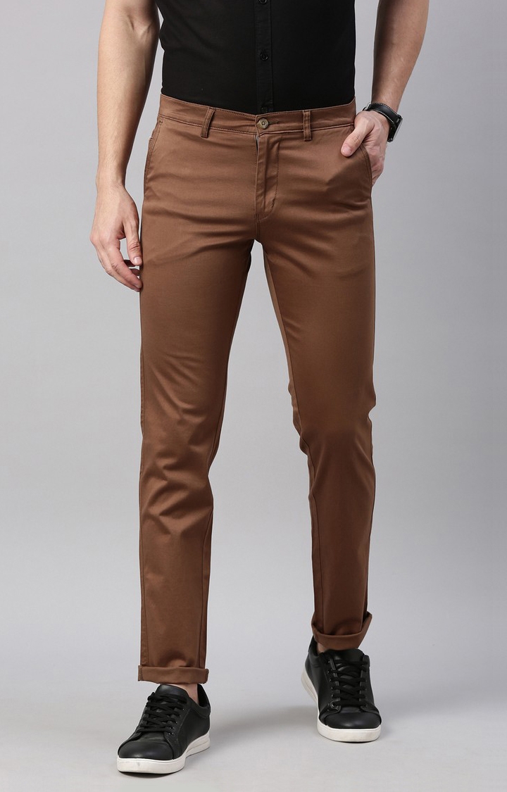 Dark Brown cotton Men's pants stretchable Skinny | Shopee Philippines