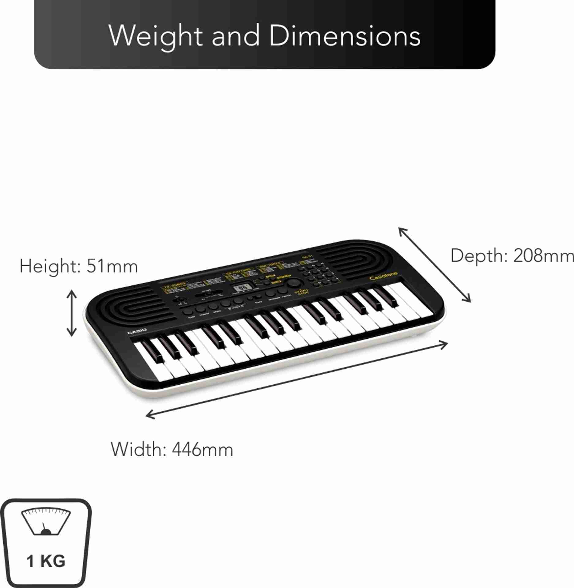 Casio SA-51 Casiotone 32-Key Mini Portable Keyboard, Black 8