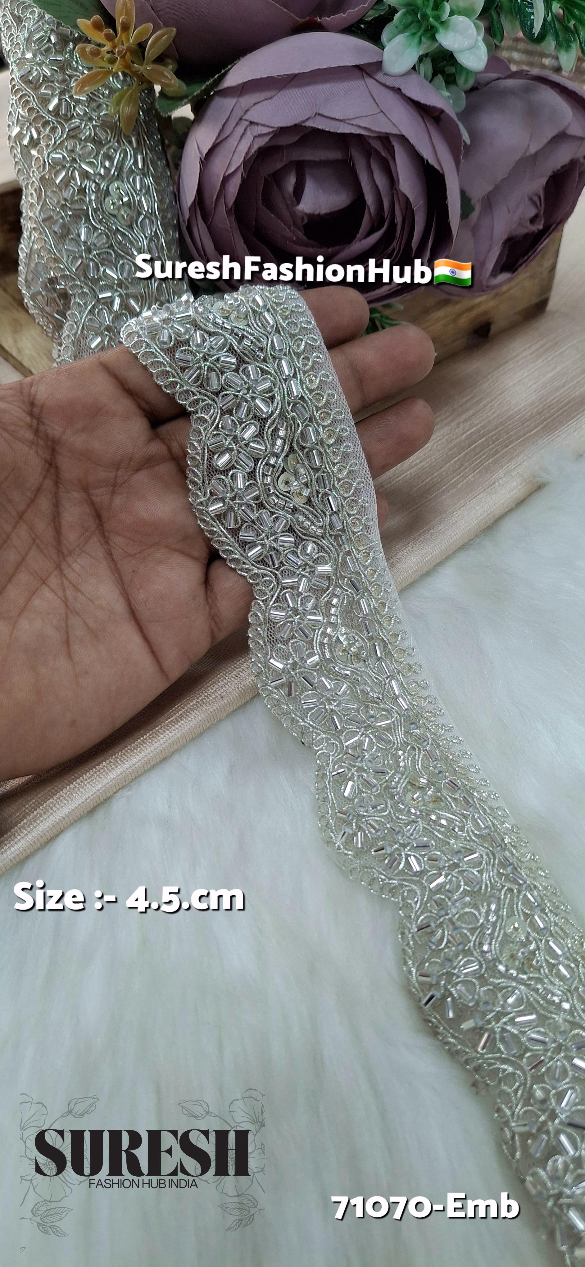 Water Silver Elegant Scalloped Border