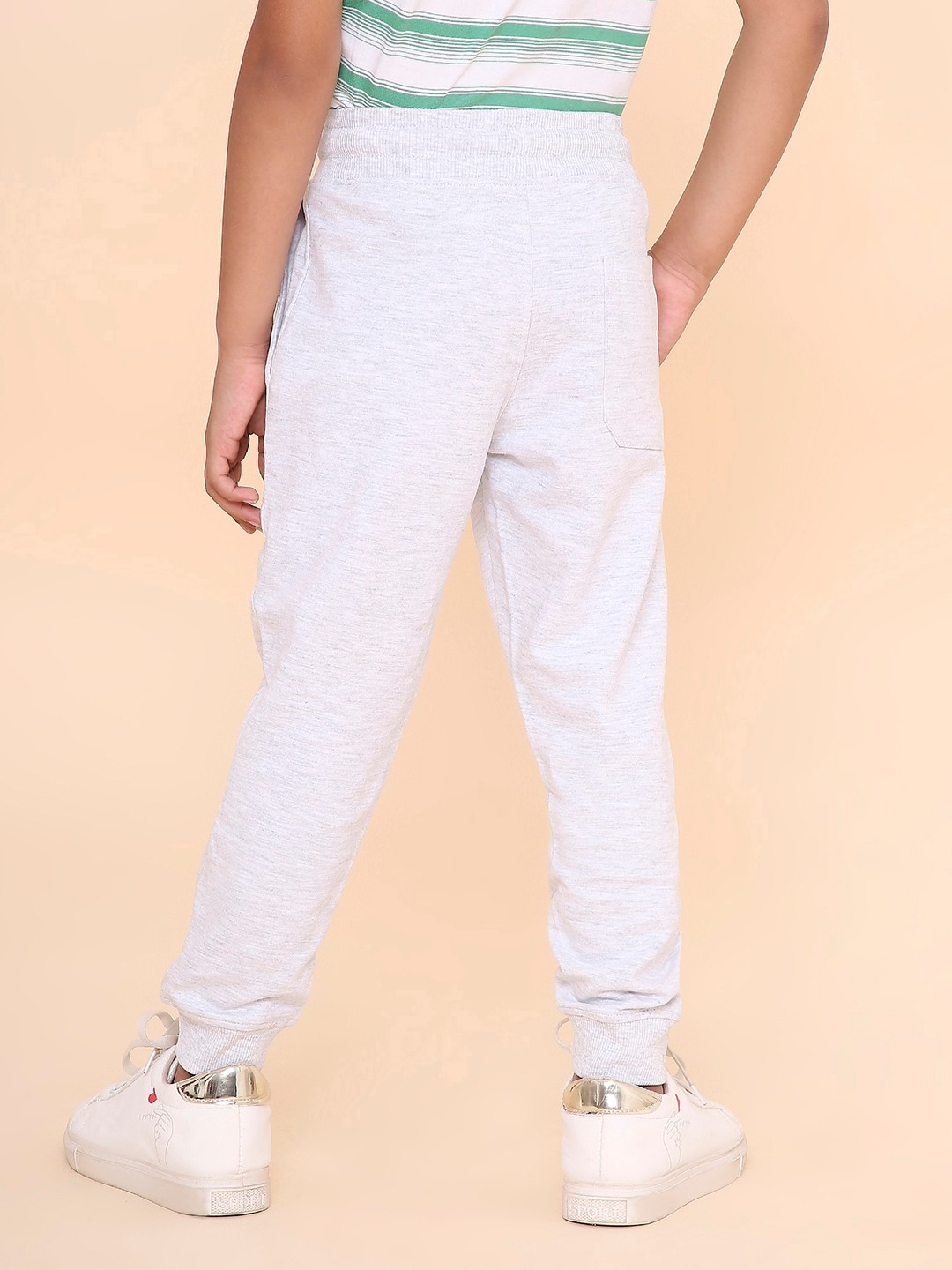Boys Solid Sweatpant-Grey