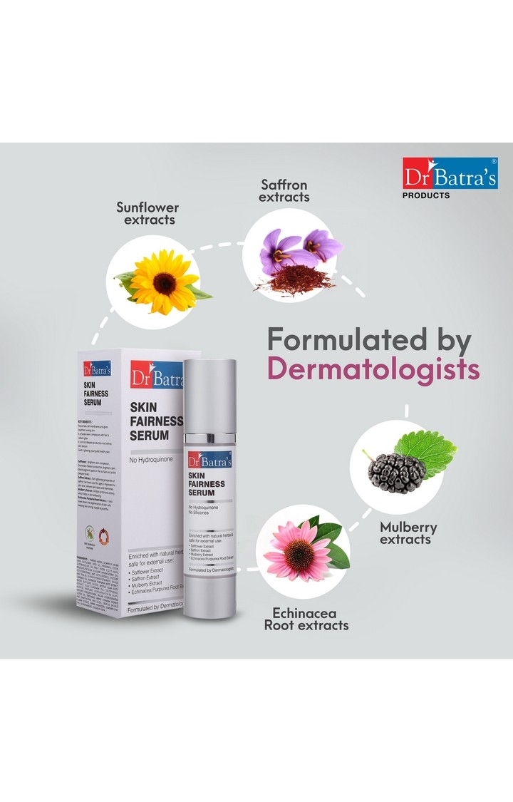 Dr Batra's | Dr Batra's Skin Fairness Serum - 50 G , Face Wash Daily Care - 100 gm, Natural Skin Lightening Cream - 100 gm and Intense Moisturizing Cream -100 G (Pack of 4) 1
