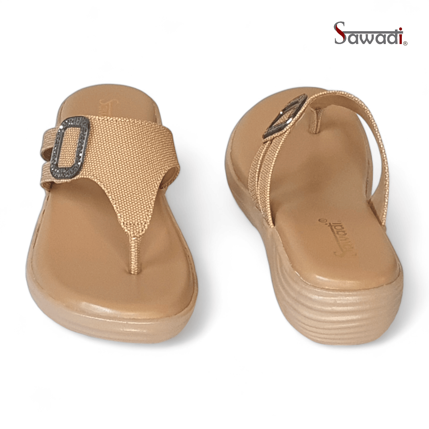 Sawadi Women's Beige Casual Sandal - Comfortable and Versatile Footwear | Sawadi Mart