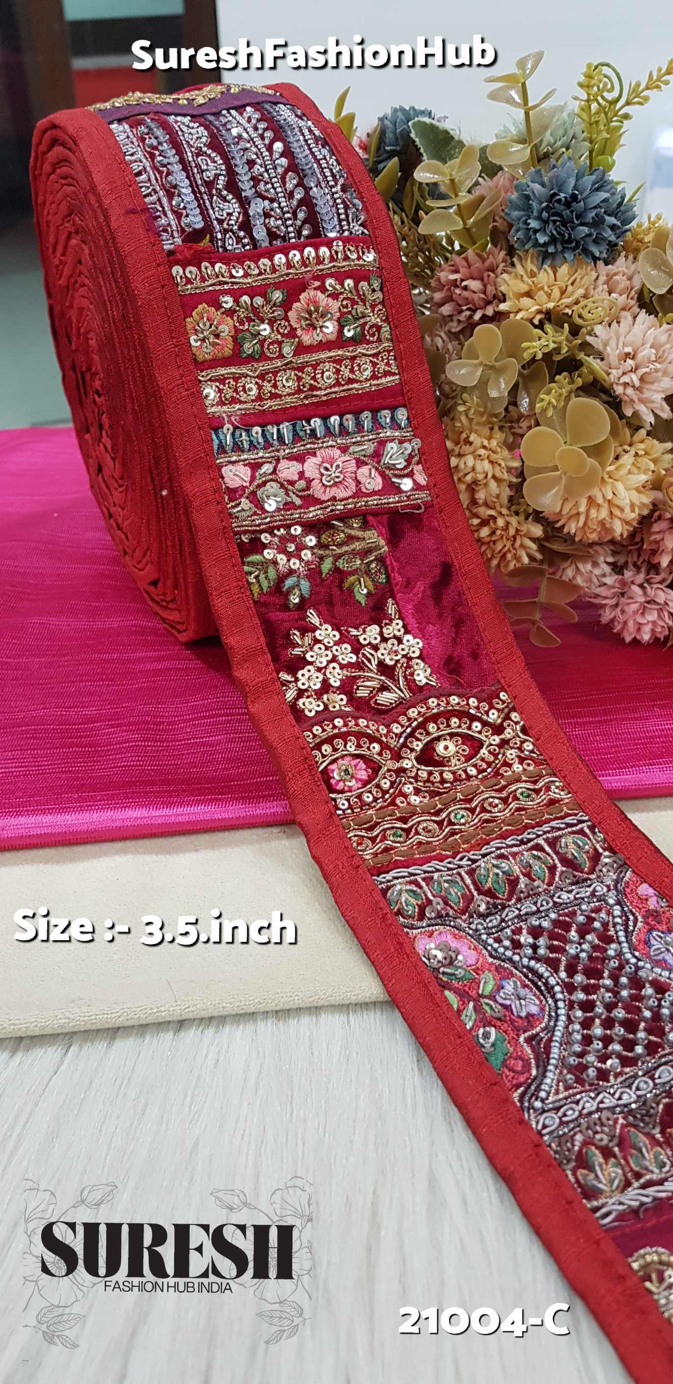 Maroon Khichdi Heritage Mix Border – (21004-C)