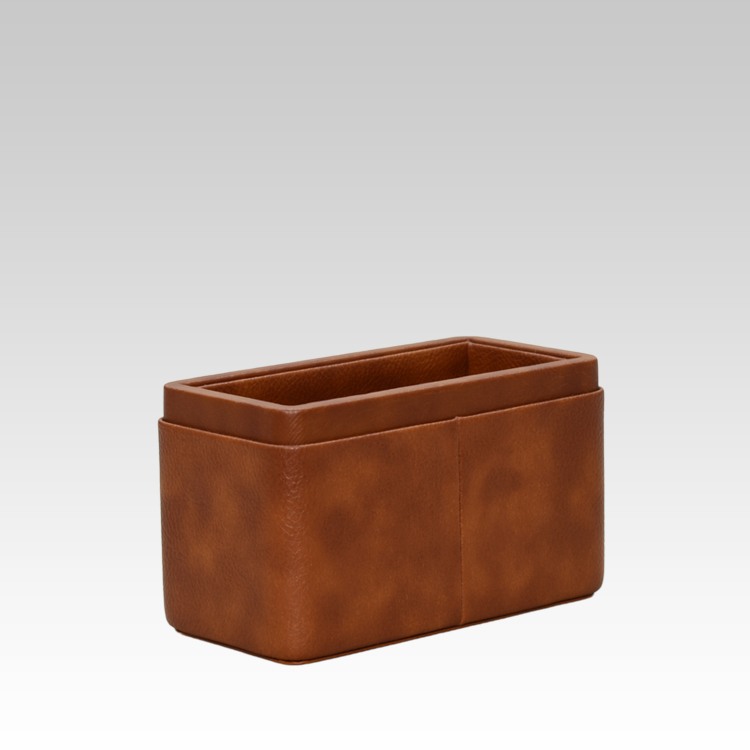 Pen/Pencil Holder | Faux Leather | Rectangular Medium | Classic | Tan