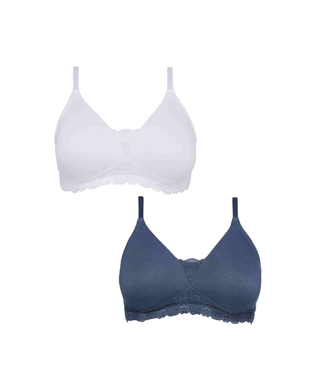 Women Maternity Nursing Bra Lace Details - Pack Of 2 - Blue White