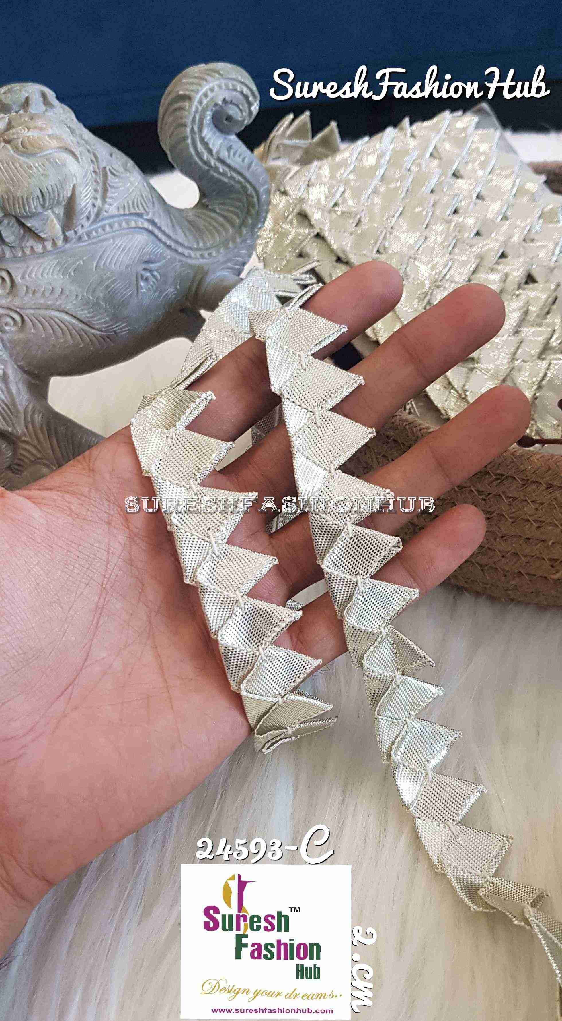 Samosa Gota Patti Silver Trim