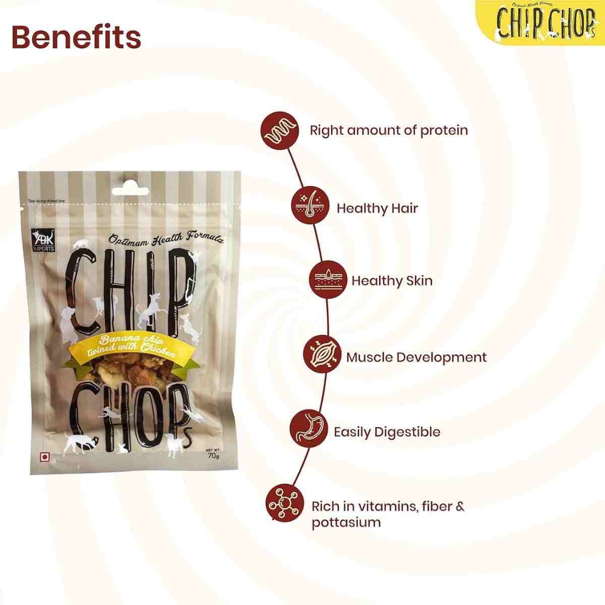 Chip Chops Banana Chicken Dog Treat - 70gm